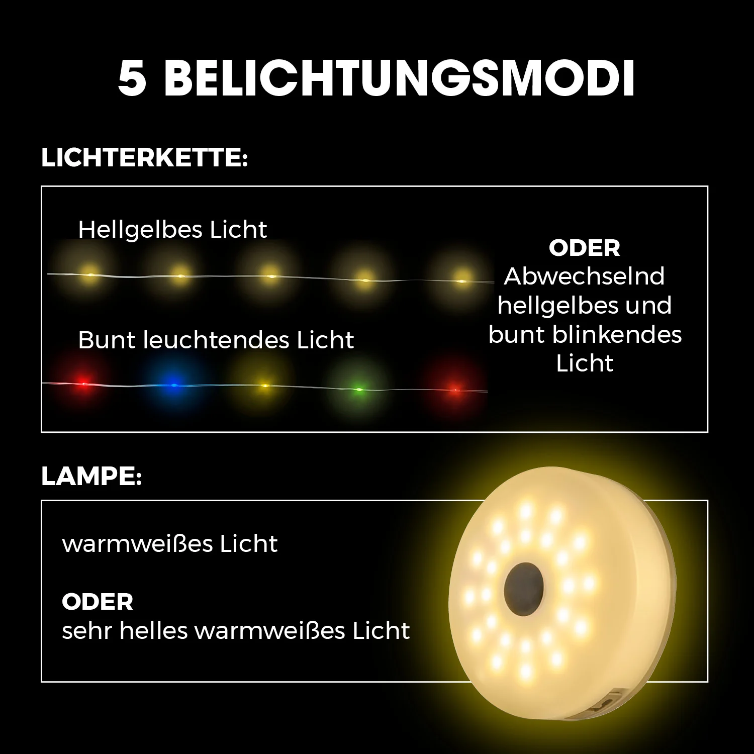 2in1-Outdoor-Beleuchtung - Lampe & Lichterkette in einem - Image 3