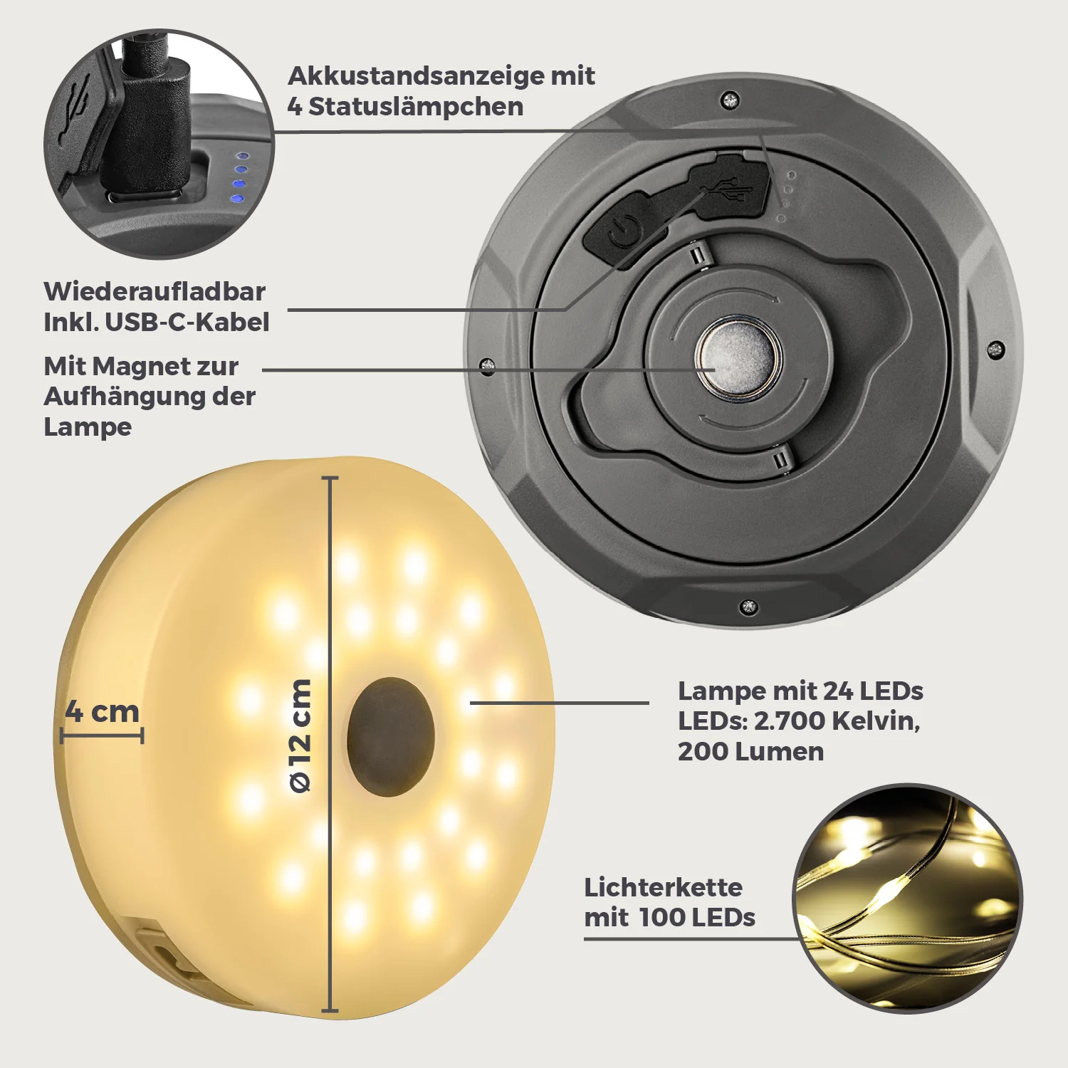 2in1-Outdoor-Beleuchtung - Lampe & Lichterkette in einem - Image 7