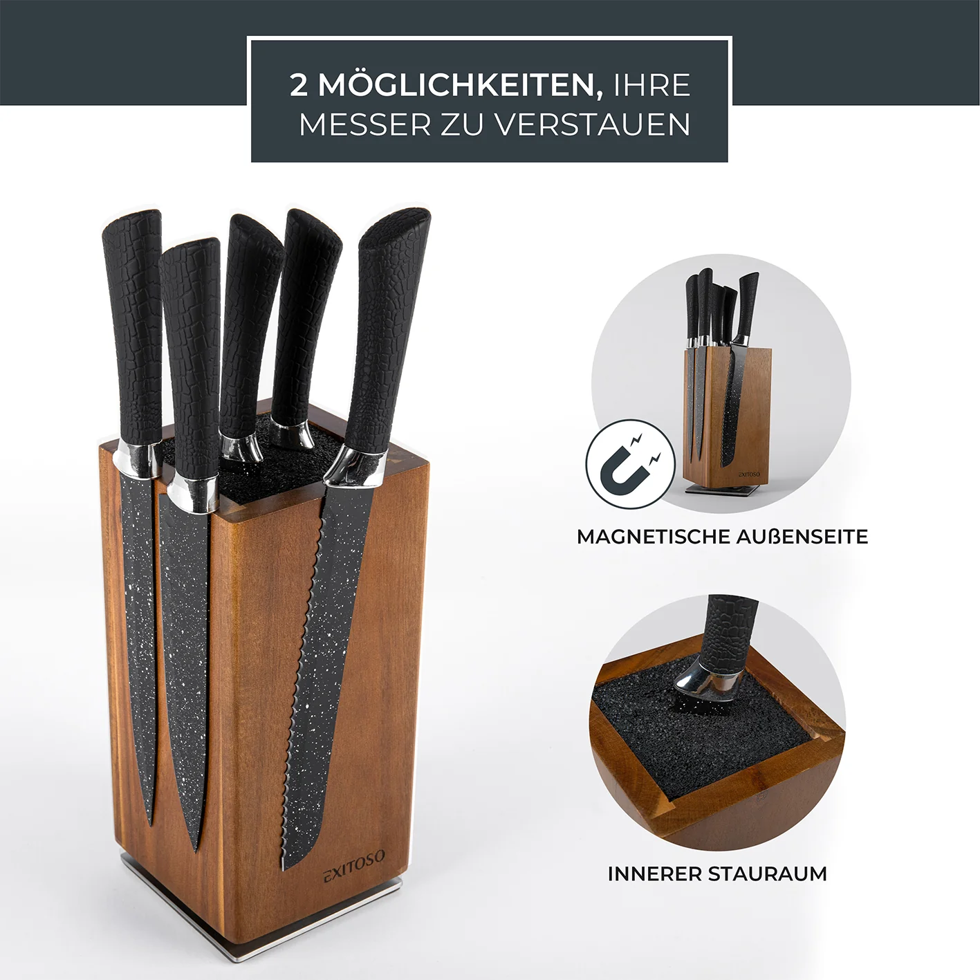 360°-Messerblock - Akazie - für max. 20 Messer - Image 2