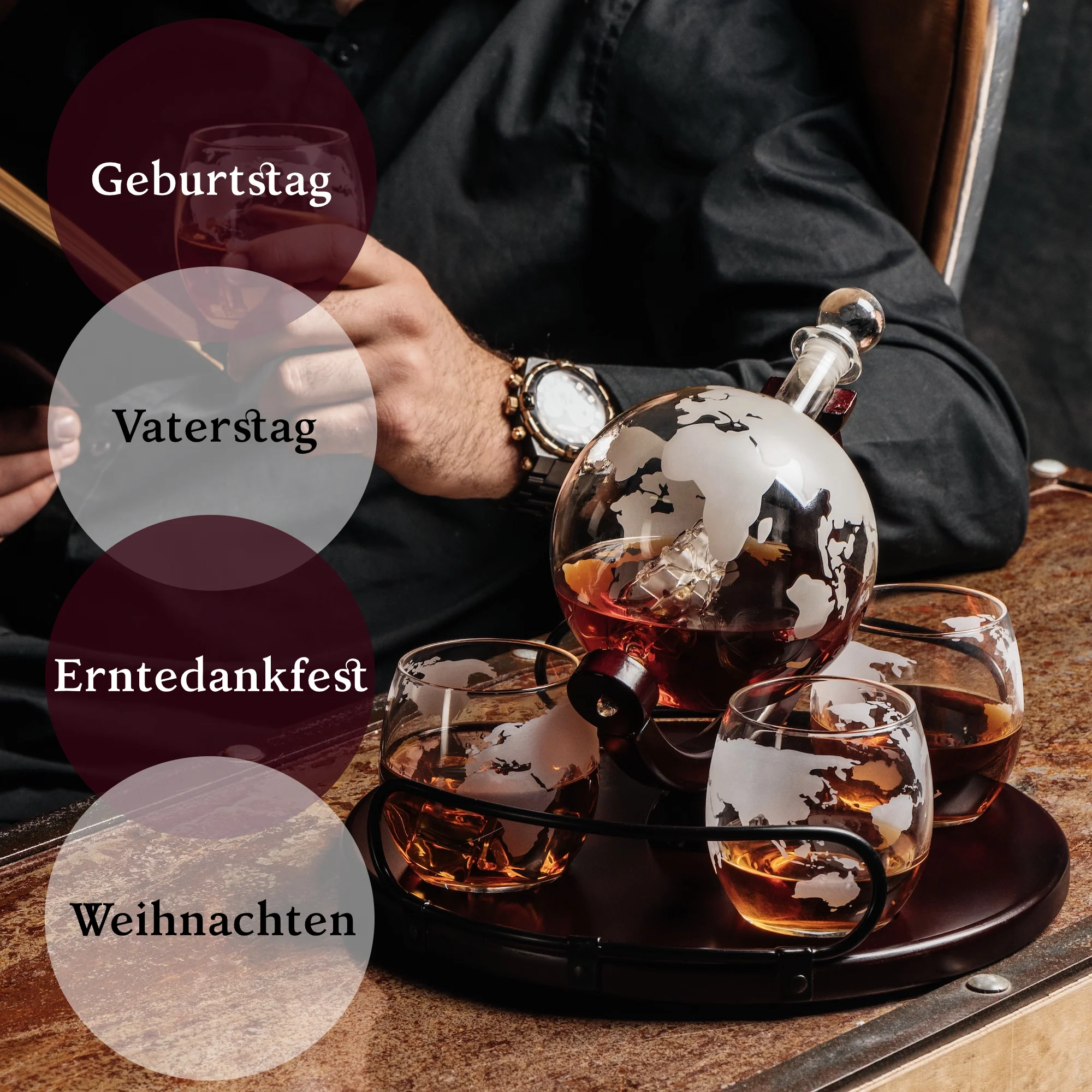 8-in-1-Whisky-Dekanter-Seta –  4 Gläser - Image 7