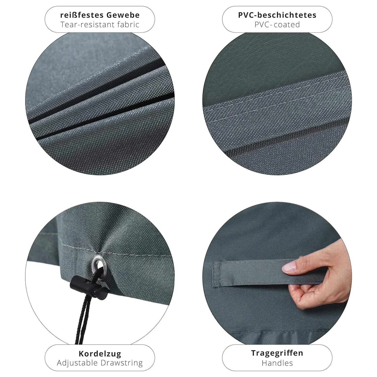 Abdeckung für gestapelte Patio Stühle - 85 x 65 x 80/119 cm - Grün/Grau - Image 7