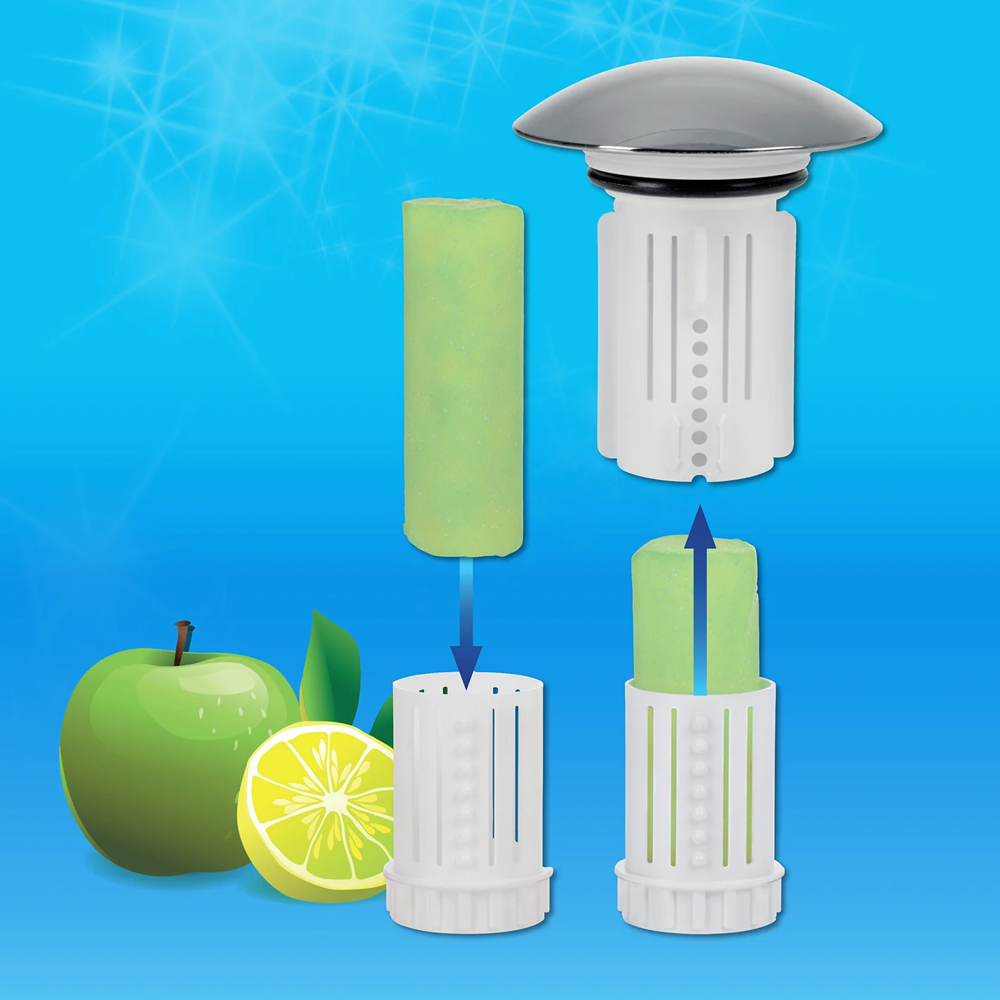 Abfluss-Fee Waschbecken - 4x Verschlussstopfen & 9x Duftstein Zirtone/Apfel - Image 5