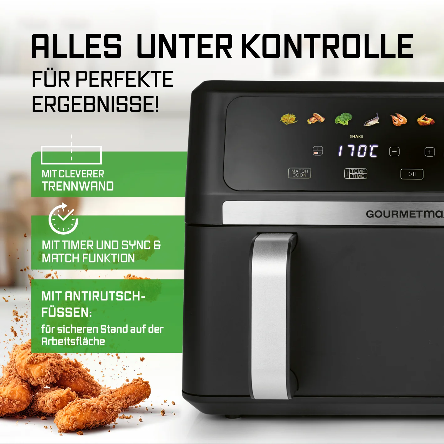 AirGenius Vario-Kammer-Heißluftfritteuse - 10 Liter (2 x 5 Liter) - Image 8