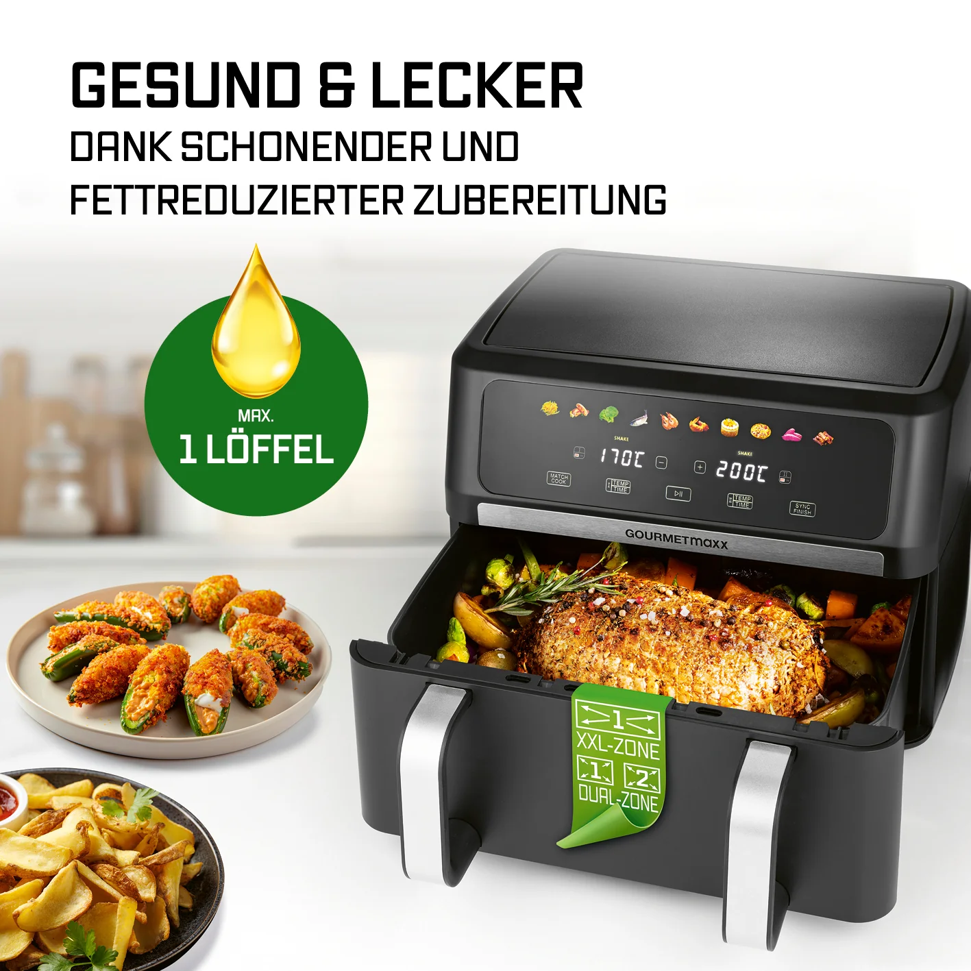 AirGenius Vario-Kammer-Heißluftfritteuse - 10 Liter (2 x 5 Liter) - Image 9