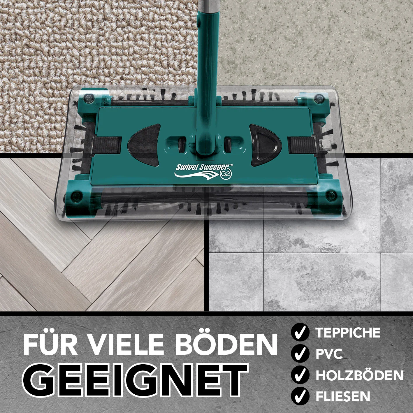 Akku-Besen Swivel Sweeper G2 + Ersatz-Akku - kabellos und wiederaufladbar - smaragd - Image 6