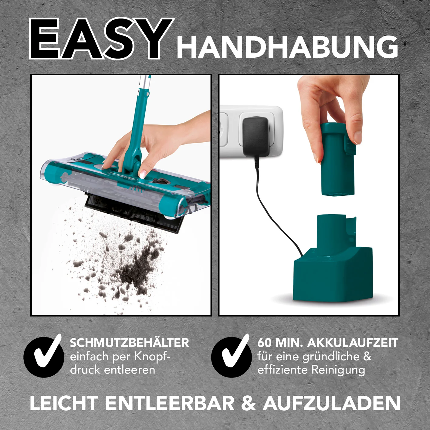 Akku-Besen Swivel Sweeper G2 + Ersatz-Akku - kabellos und wiederaufladbar - smaragd - Image 8