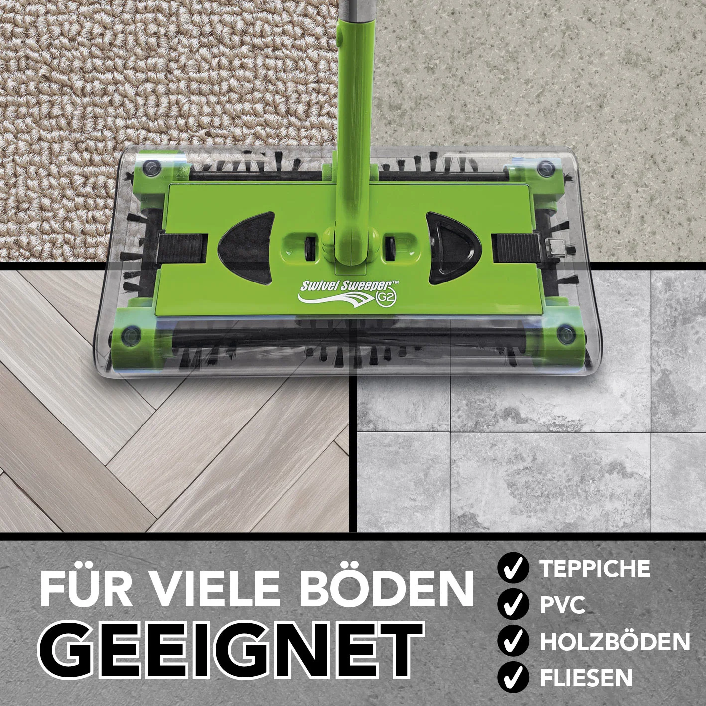 Swivel Sweeper G 2 Akkubesen kabellos - Limegreen - Image 6