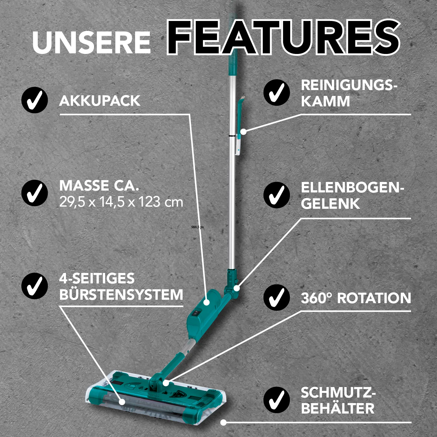 Swivel Sweeper G 2 Akkubesen kabellos - Smaragd - Image 9
