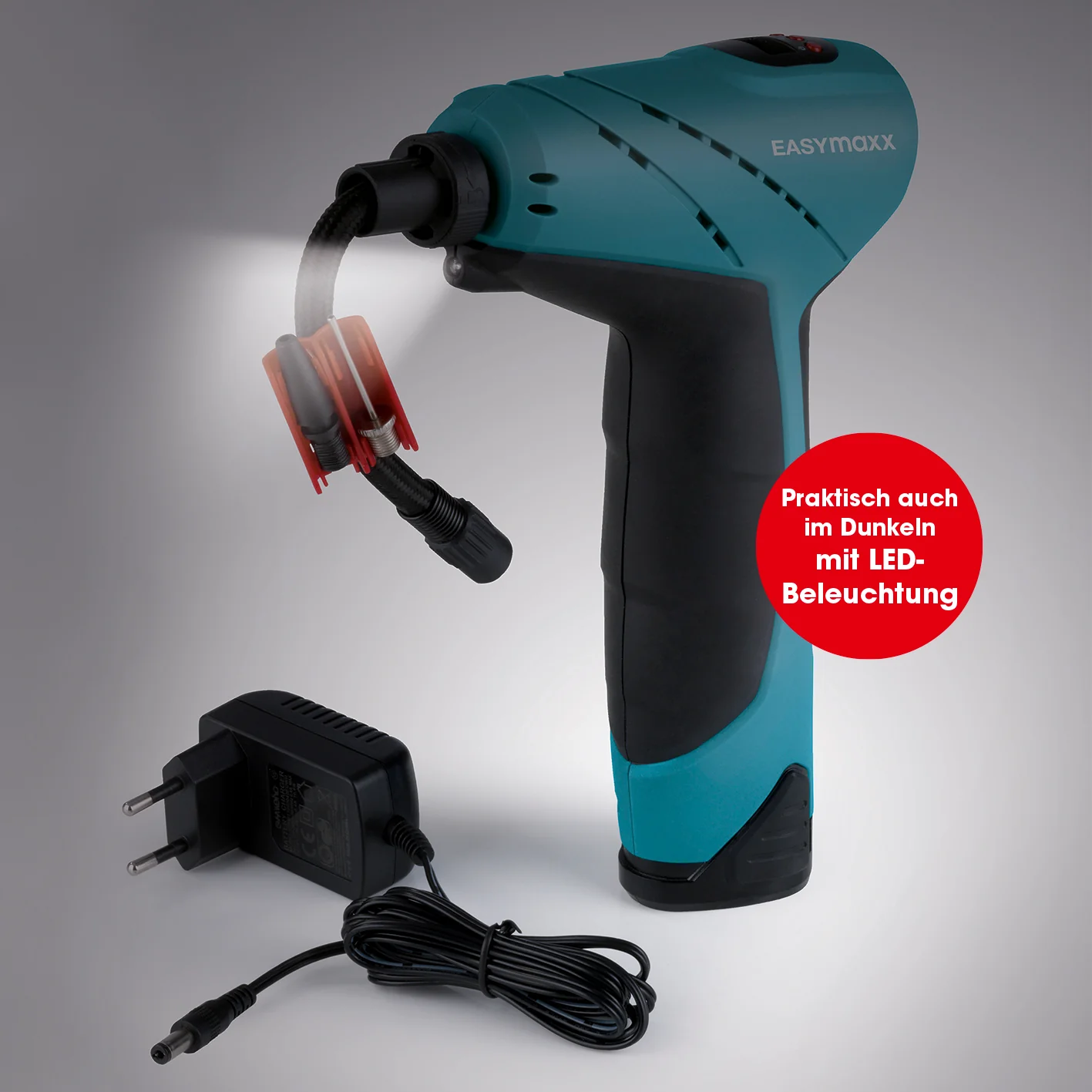 Akku-Handkompressor mit LED-Beleuchtung - blau/schwarz - Image 3