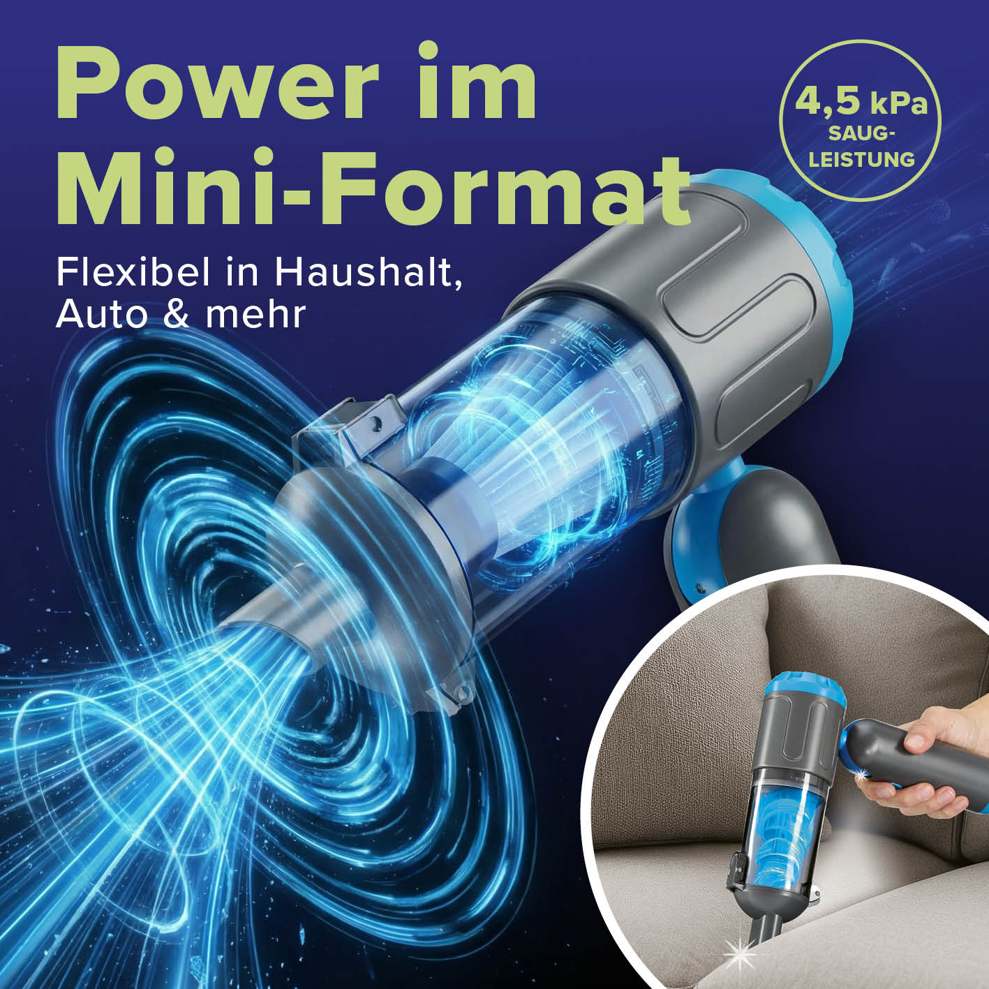 Akku-Handstaubsauger faltbar + 7 Aufsätze - Image 3