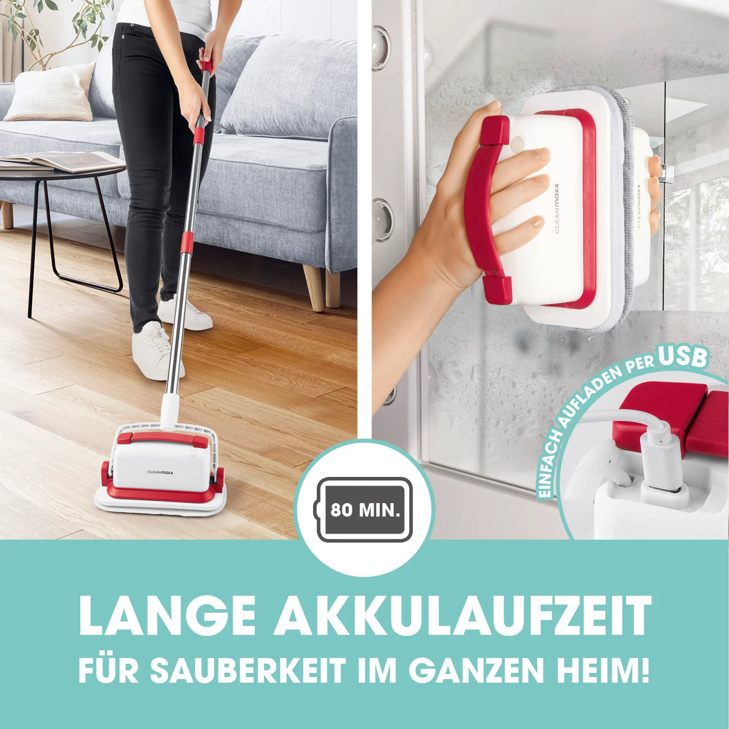 Akku-Scheuerbürste - weiß/rot - Image 3
