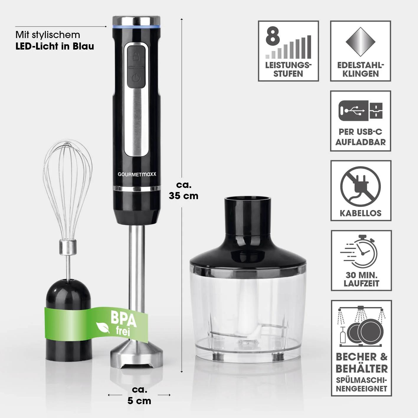 Akku-Stabmixer mit XL-Zubehör-Set - Image 8