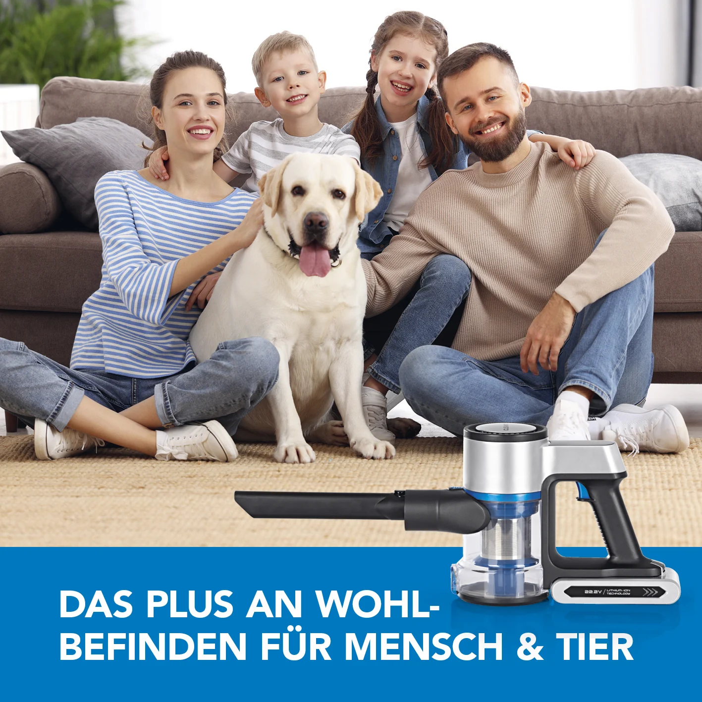 Akku-Zyklon-Staubsauger Digital-Display - anthrazit/silber/blau - Image 2