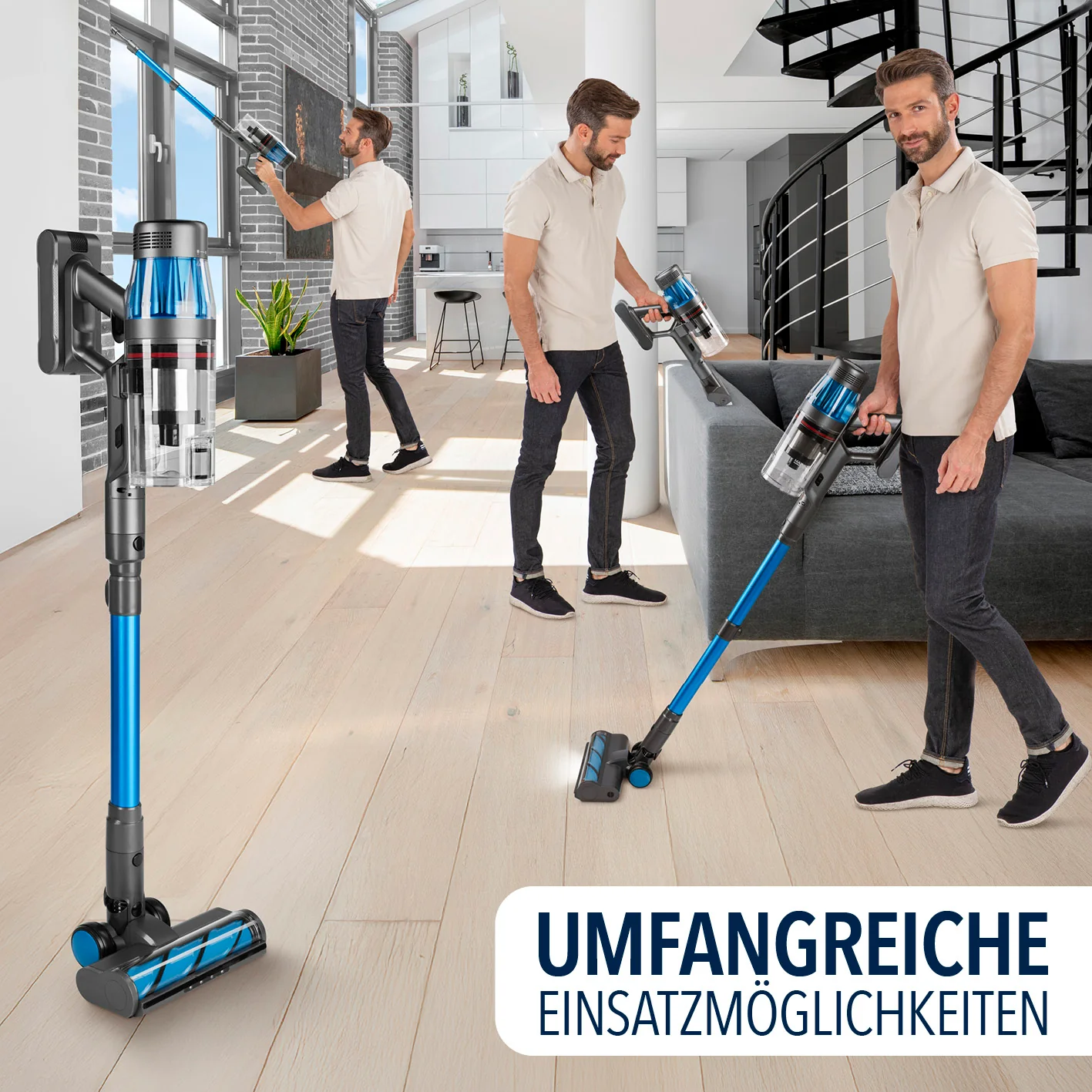 AeroTech 500 Staubsauger mit Absaugstation – Grau-Blau - Image 13