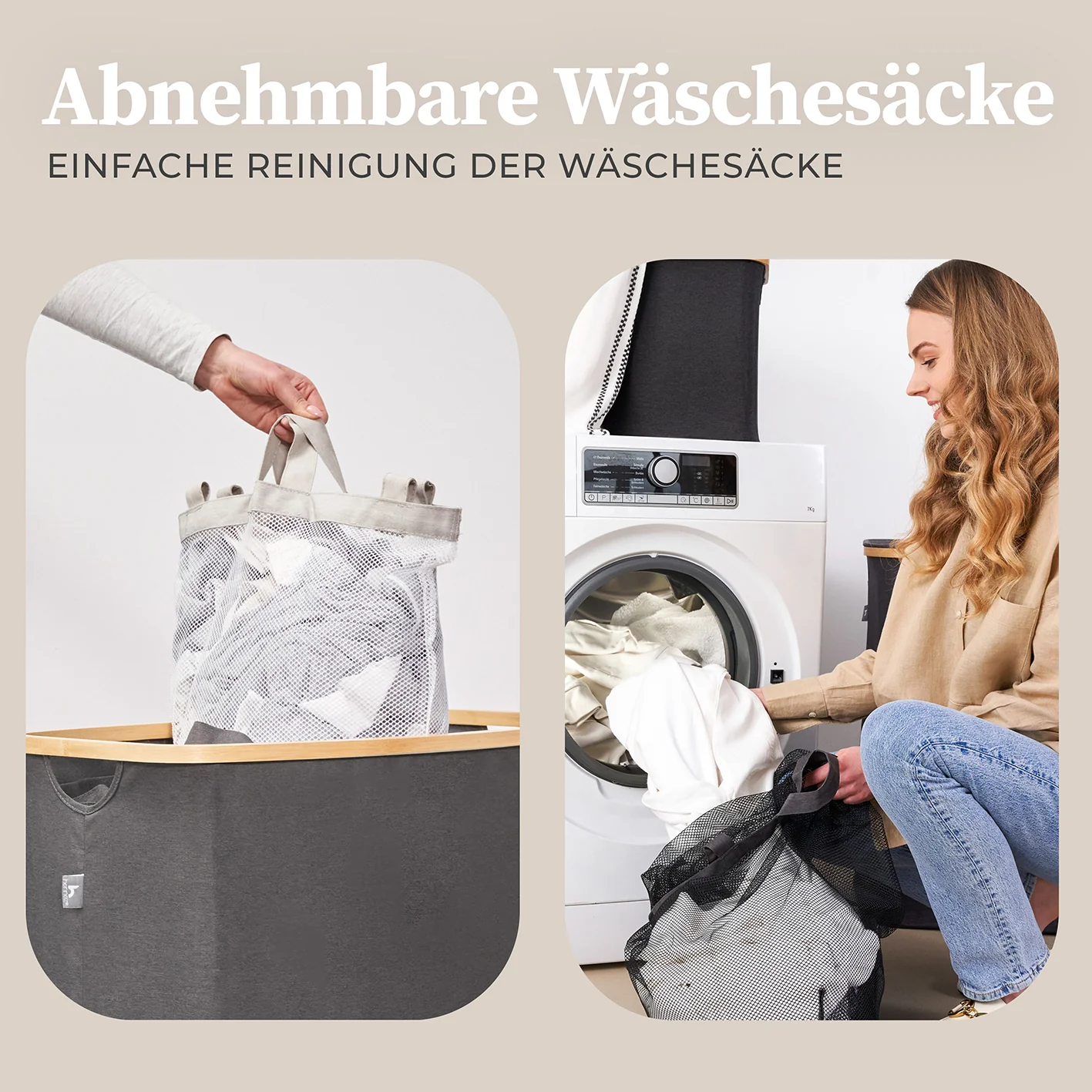 Aufbewahrungskorb "Adrian" 150 l mit Deckel & 3 Fächern - Grau - Image 7