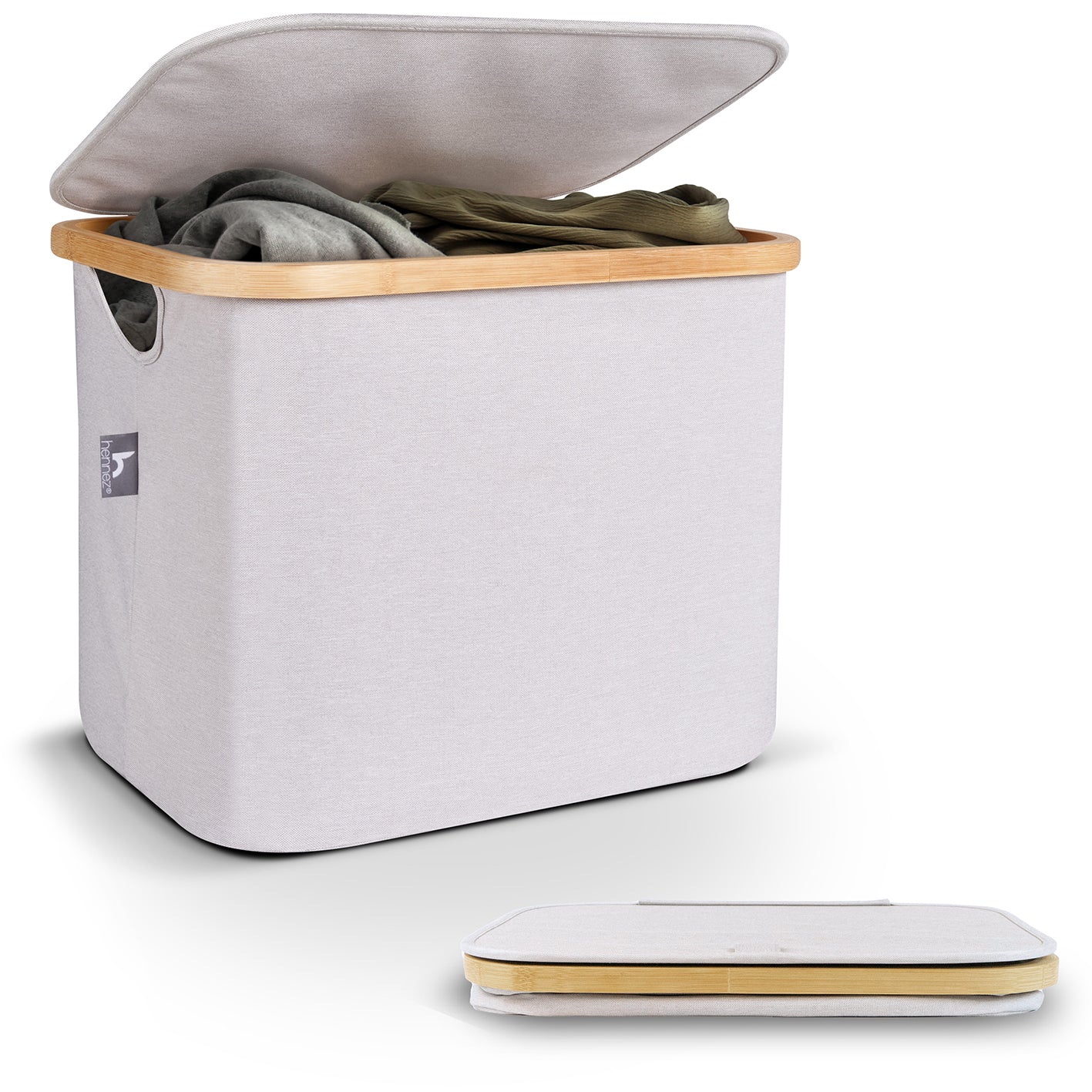 Aufbewahrungskorb "Adrian" 40 l mit Deckel - Beige