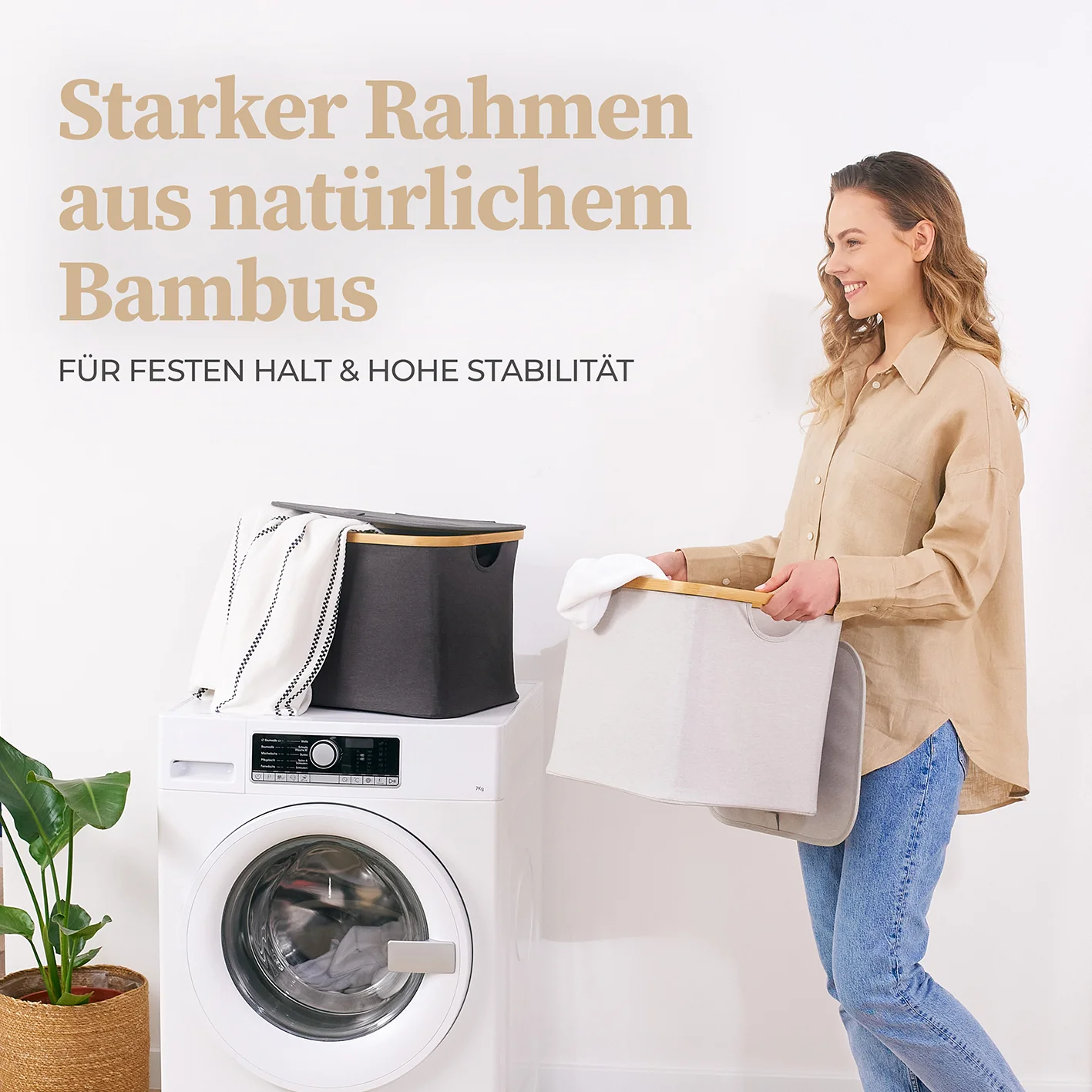 Aufbewahrungskorb "Adrian" 40 l mit Deckel - Beige - Image 6