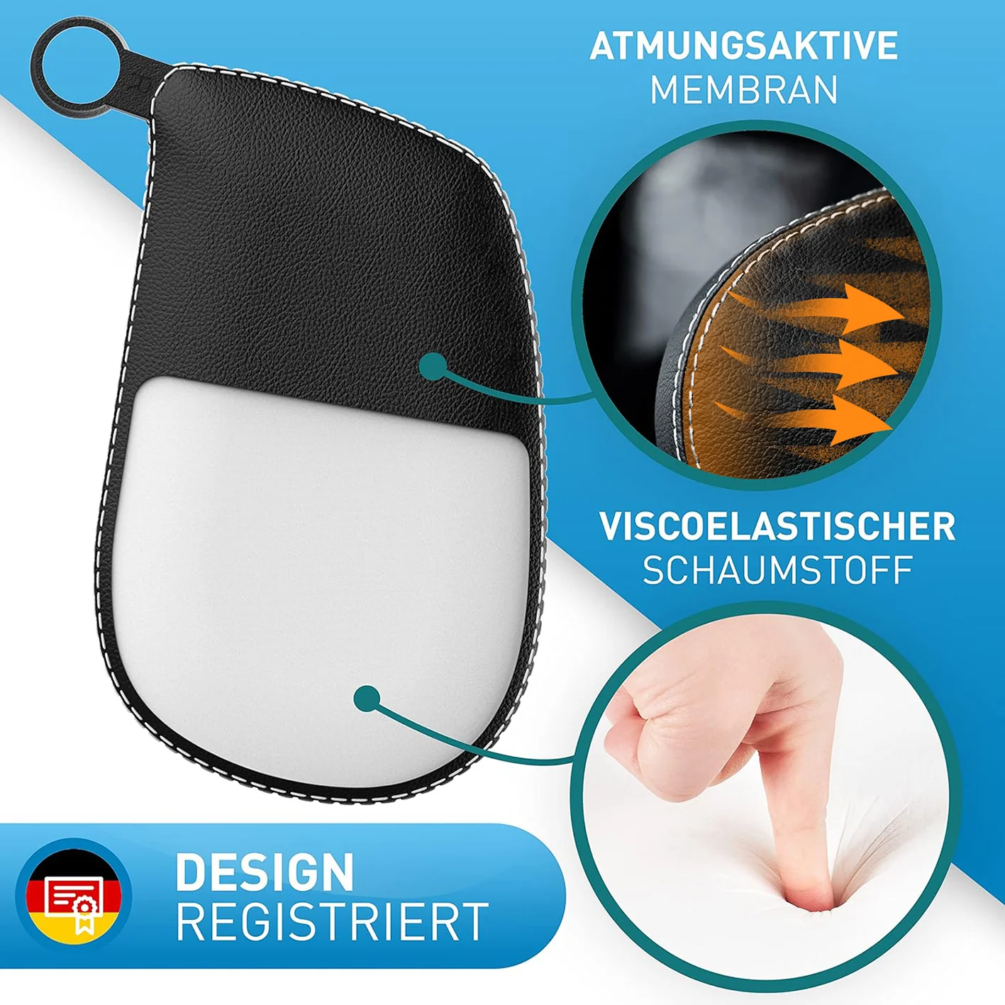 Auto-Kopfstütze - Leder mit weißen Nähten - Image 3