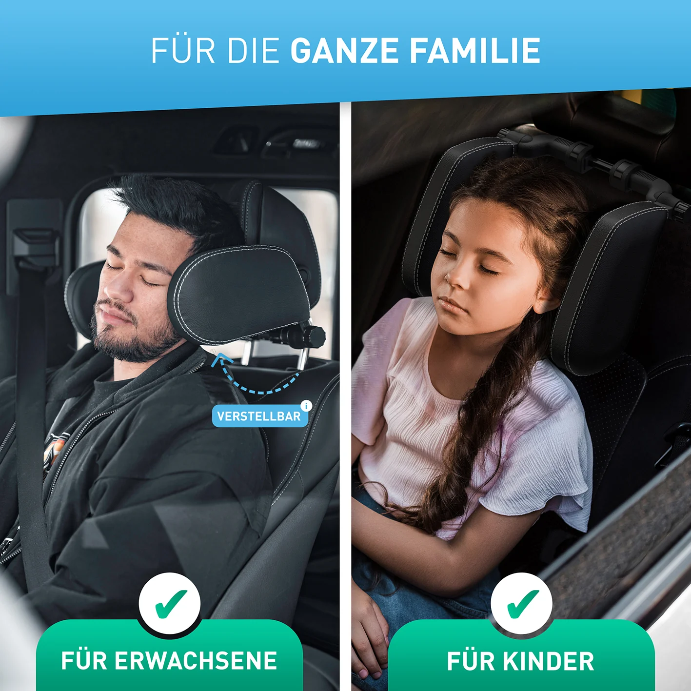 Auto-Kopfstütze - Leder mit weißen Nähten - Image 6