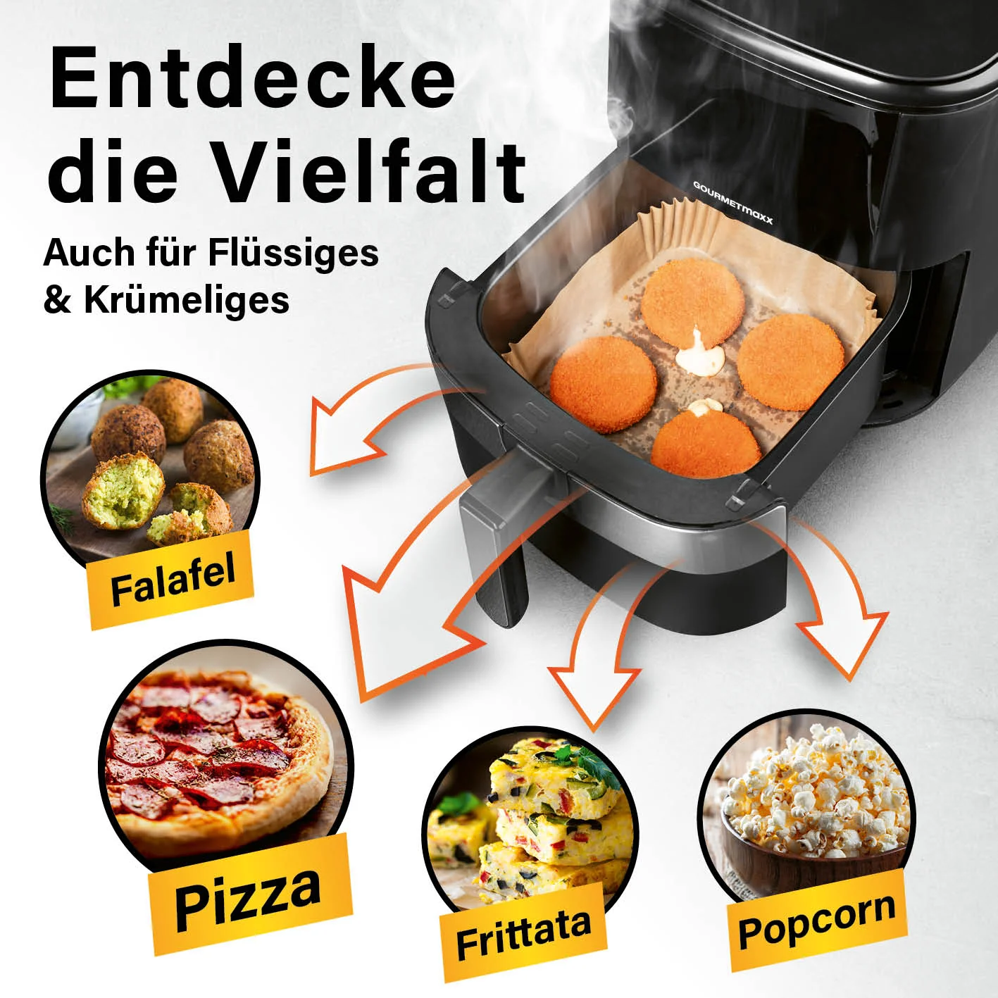 Backpapierschalen für Heißluftfritteusen (2–5 l) - 50 Stück à 16 x 16 x 4,5 cm - Image 5