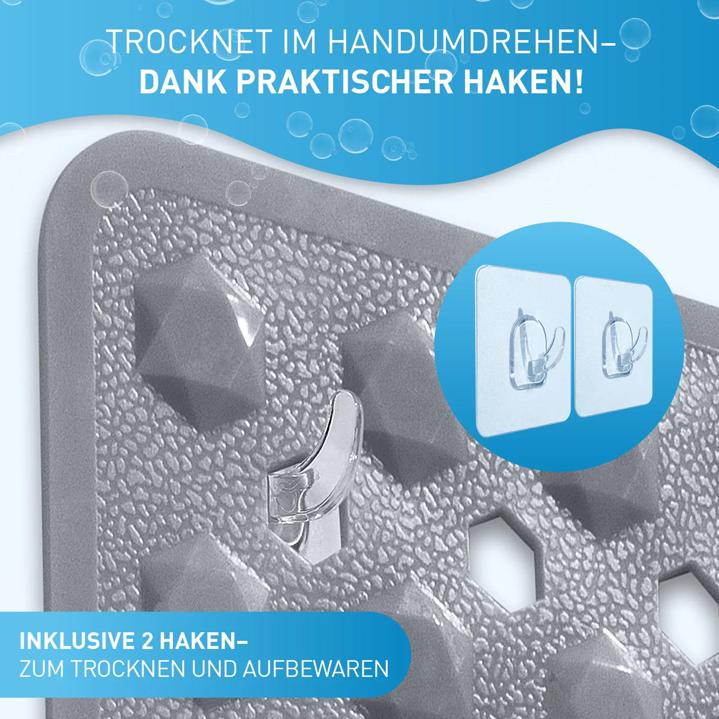 Badewannenmatte 88 x 40 cm – Dunkelgrau - Image 6