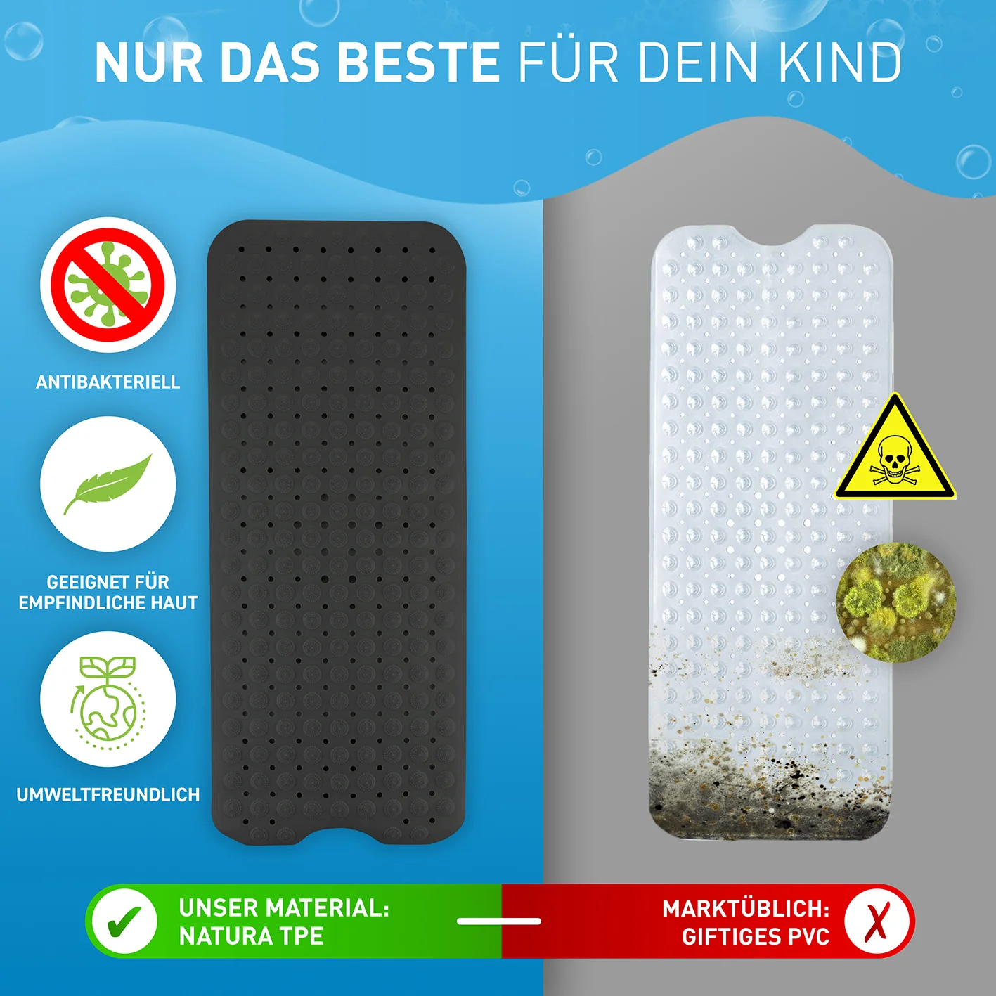 Badewannenmatte - Schwarz - 100 x 40 cm - Image 5