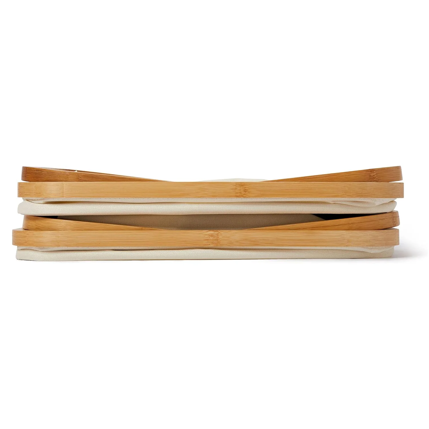 Bambus-Rahmen-Aufbewahrungskorb - 2er-Set - Beige - Image 6