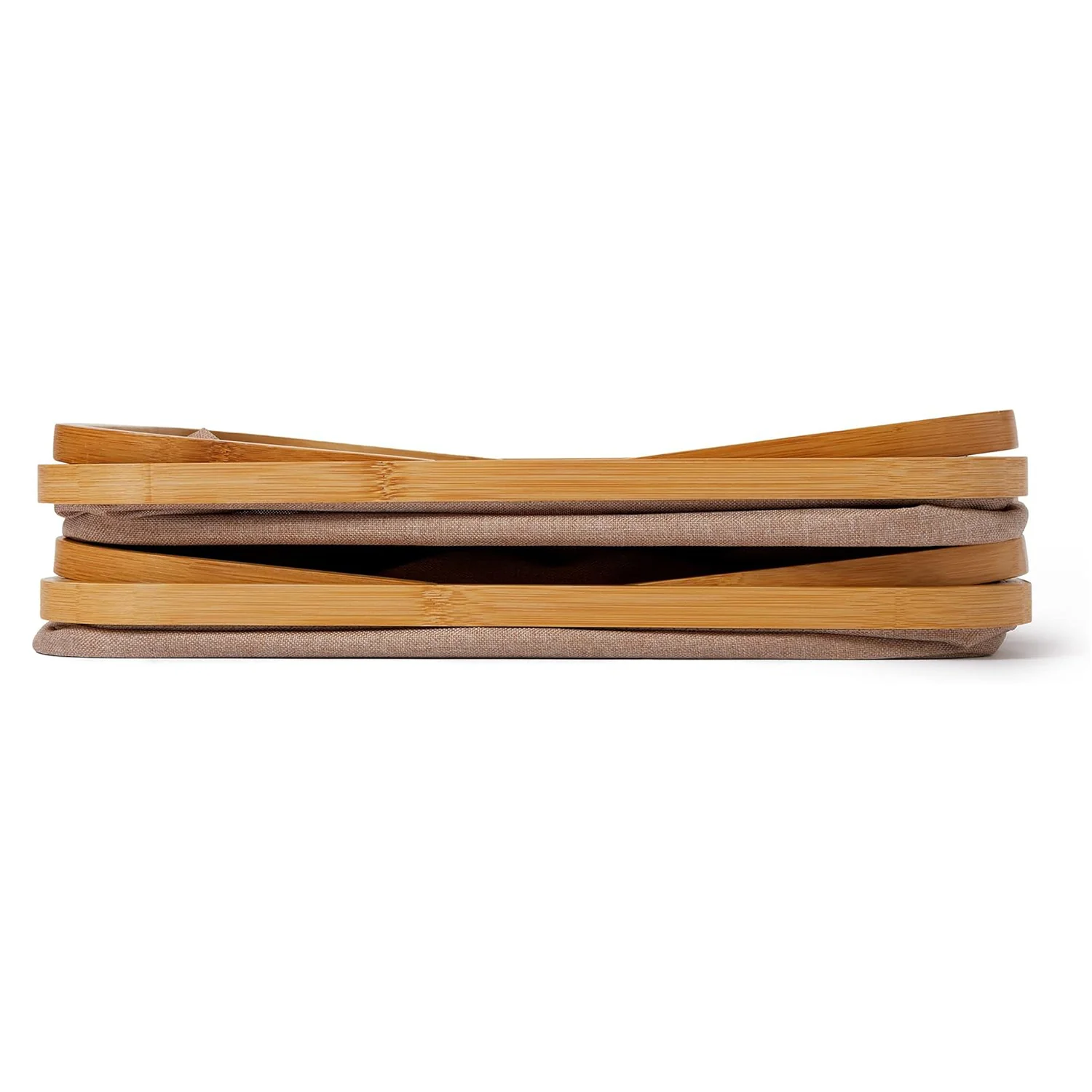 Bambus-Rahmen-Aufbewahrungskorb - 2er-Set - Taupe - Image 6