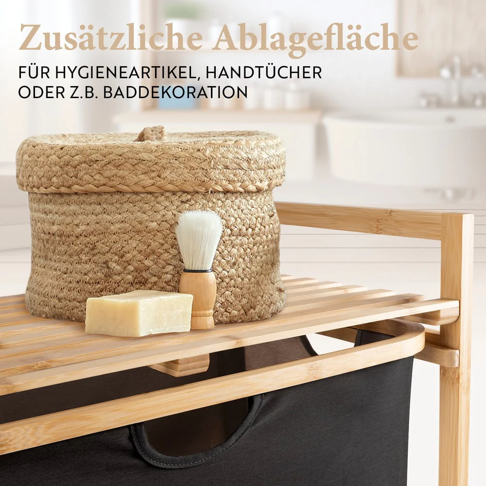 Bambus Regal mit Ablage und Körben - Dunkelgrau - Image 6