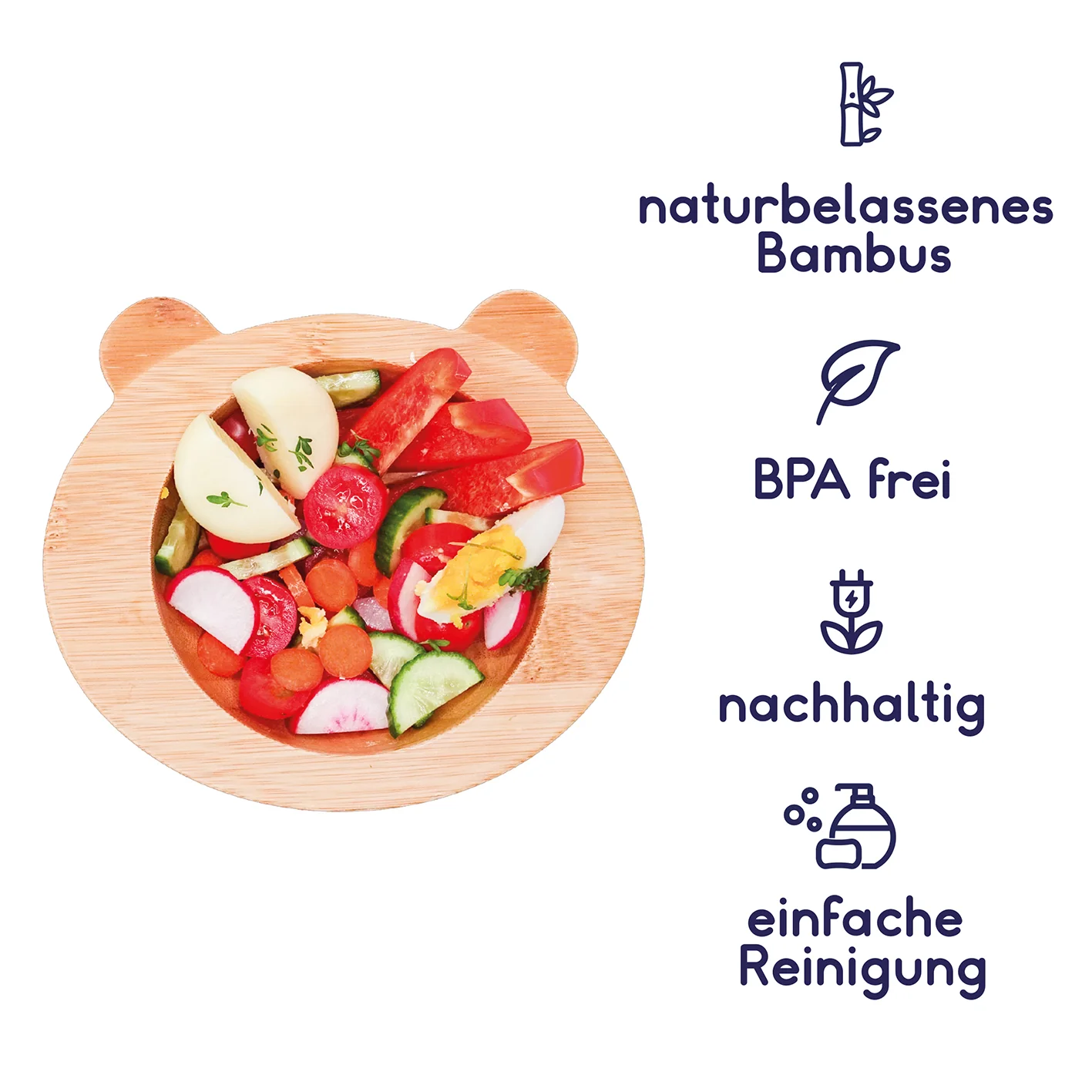 Bambus-Schüssel für Kinder inkl. Löffel - mit Pandamotiv - Orange - Image 3