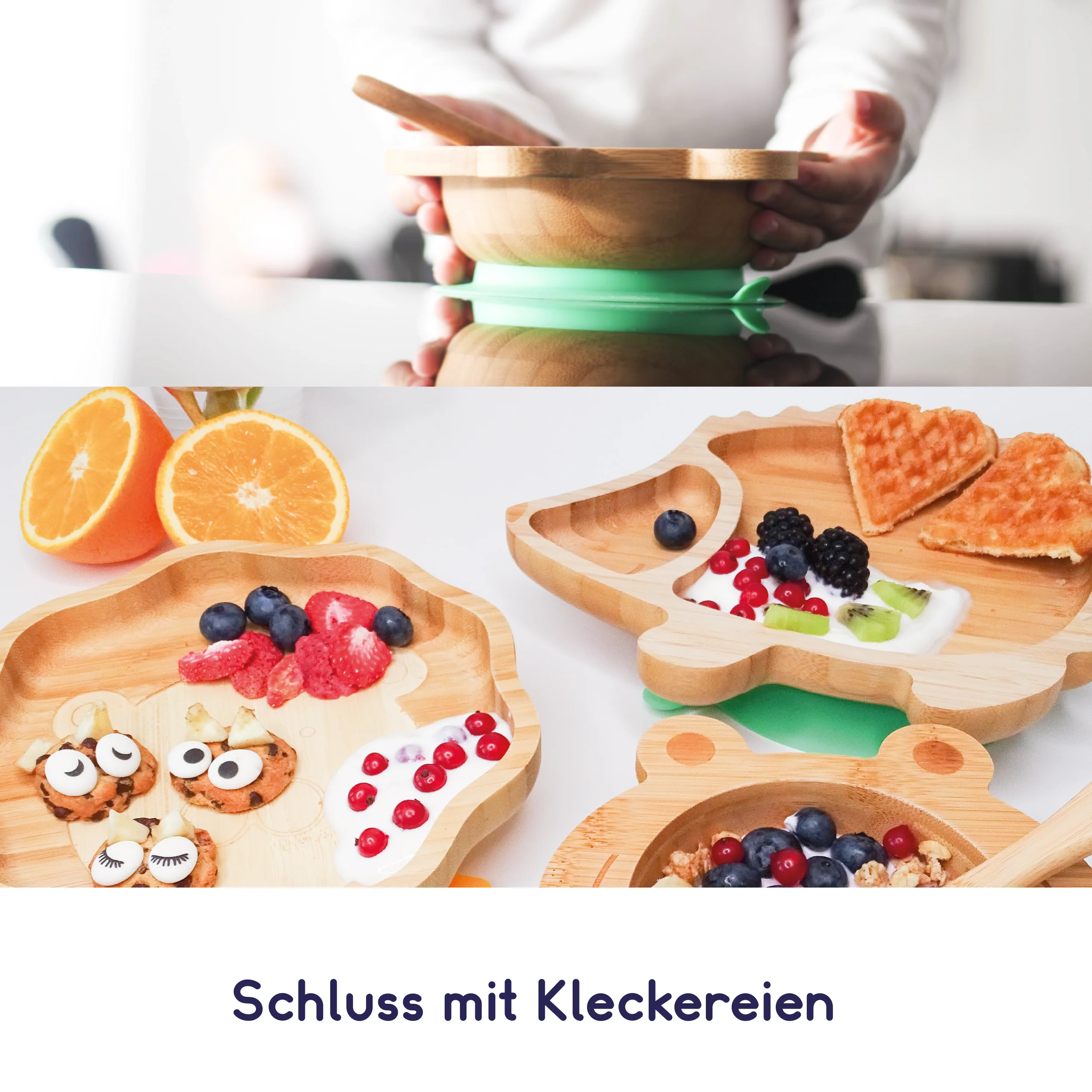 Bambus-Schüssel für Kinder inkl. Löffel - mit Kuhmotiv - Rosa - Image 7
