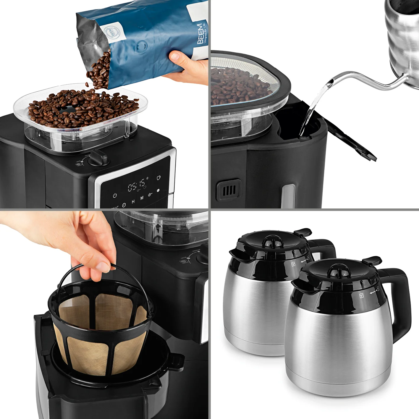 FRESH-AROMA-PERFECT III Filterkaffeemaschine mit Mahlwerk - 2x Thermo - Image 3