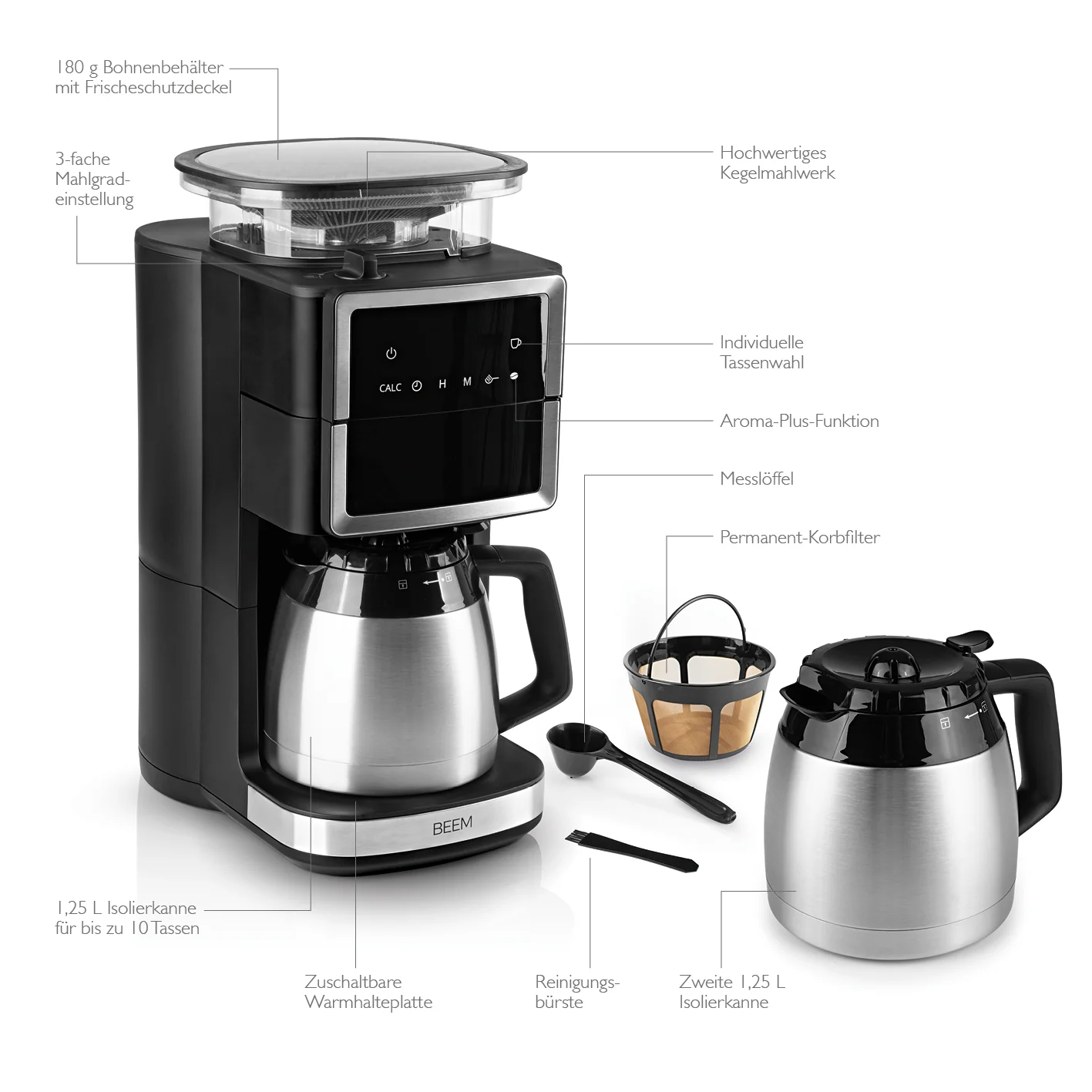 FRESH-AROMA-PERFECT III Filterkaffeemaschine mit Mahlwerk - 2x Thermo - Image 4