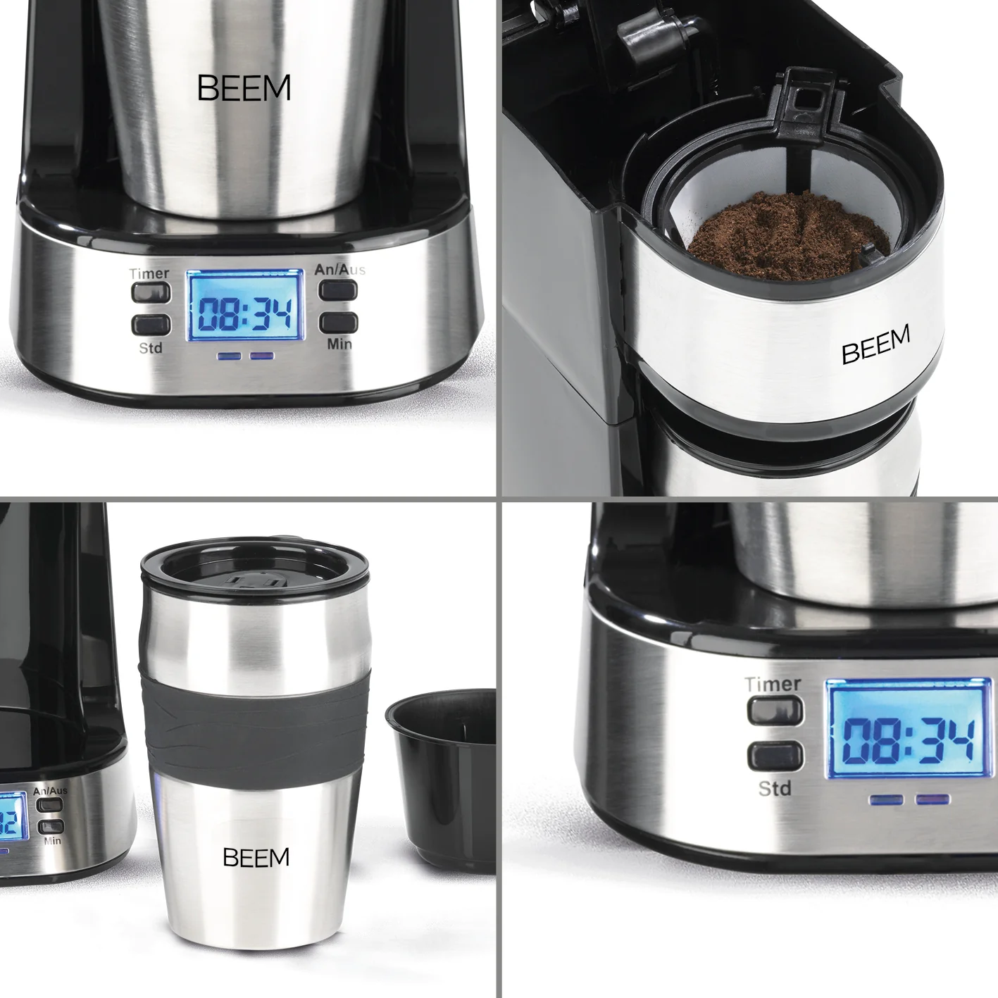 Single-Kaffeemaschine Thermo2Go - 750 Watt - Edelstahl/schwarz - Image 5