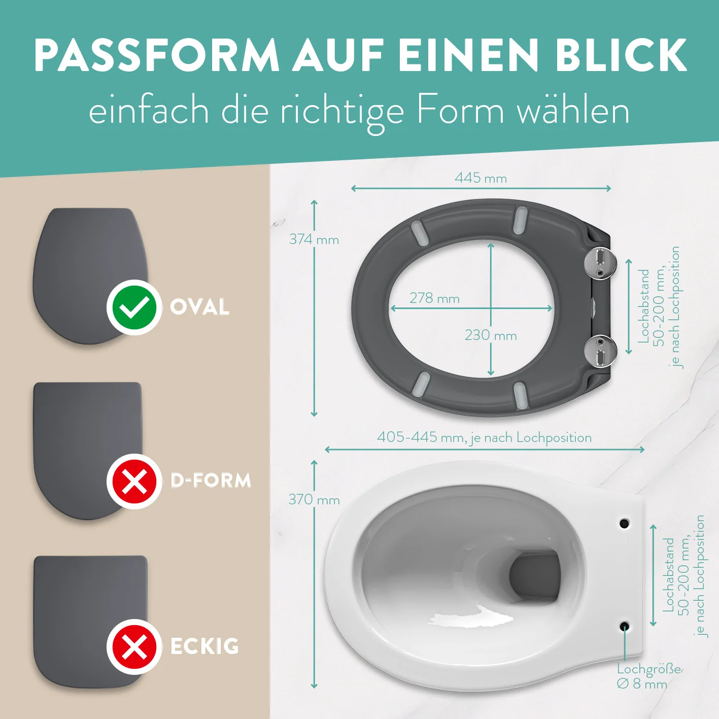 Premium Toilettendeckel - oval - dunkelgrau - Image 7