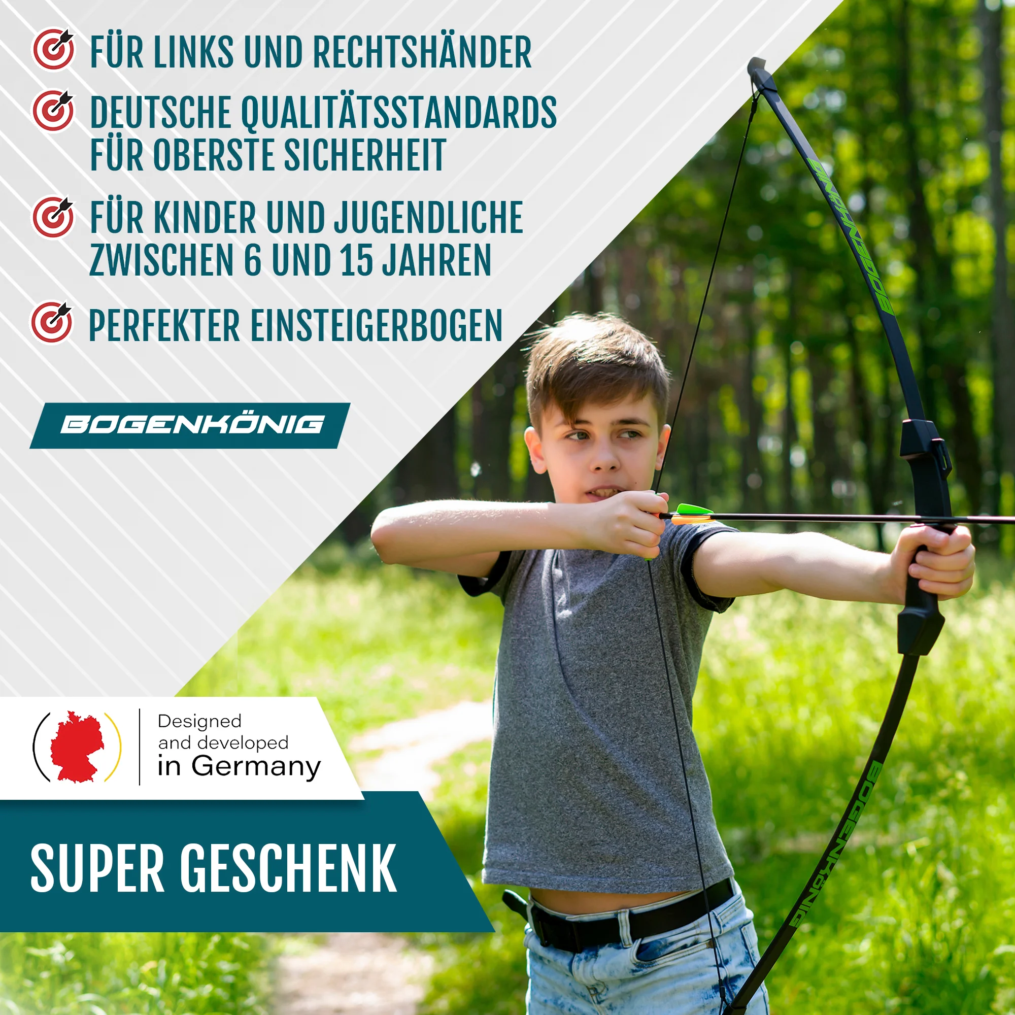Bogenset mit 4 Pfeilen - ideal für Kinder ab 6 J. - Image 2