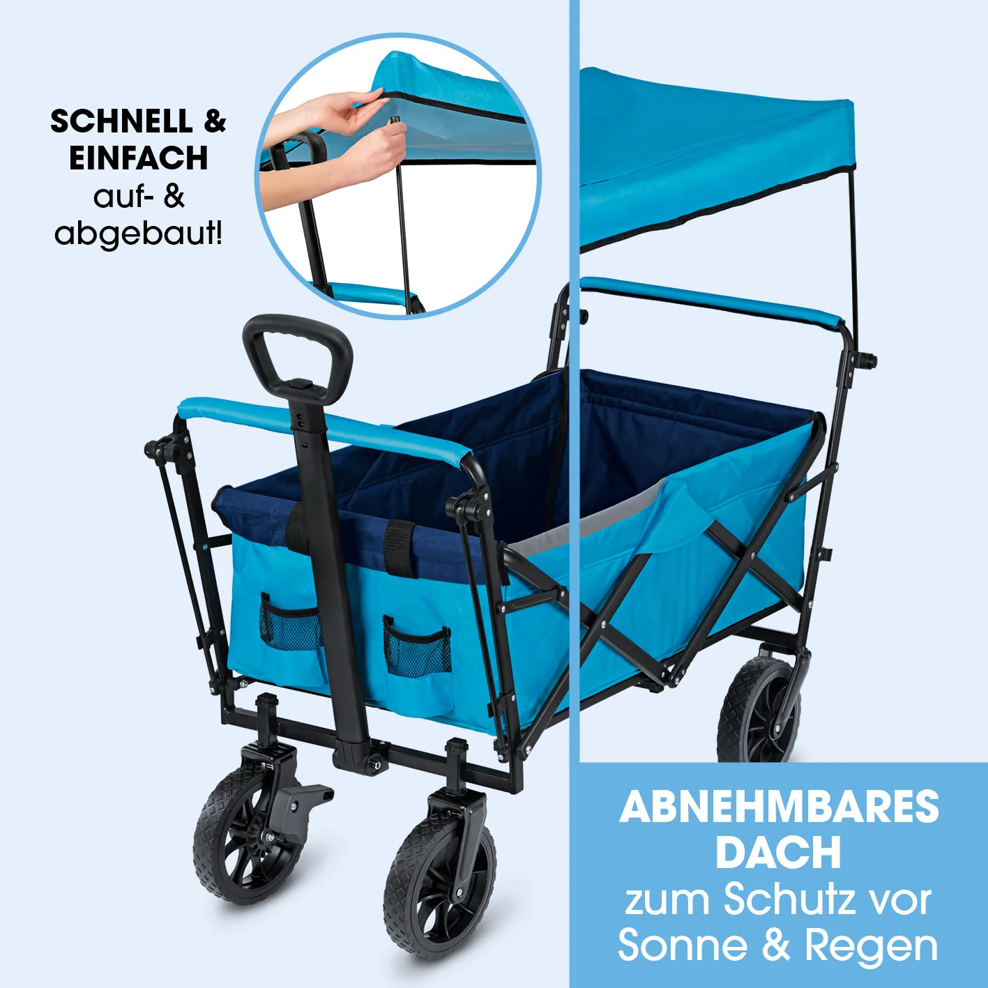 Bollerwagen faltbar - blau - Image 3