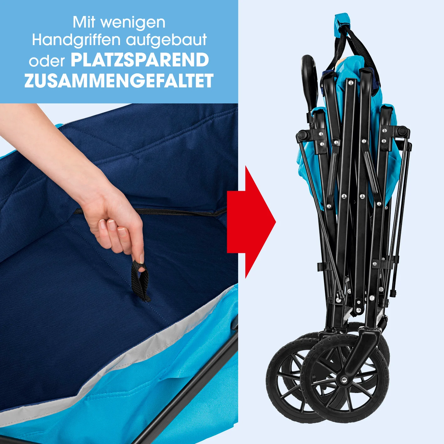 Bollerwagen faltbar - blau - Image 5