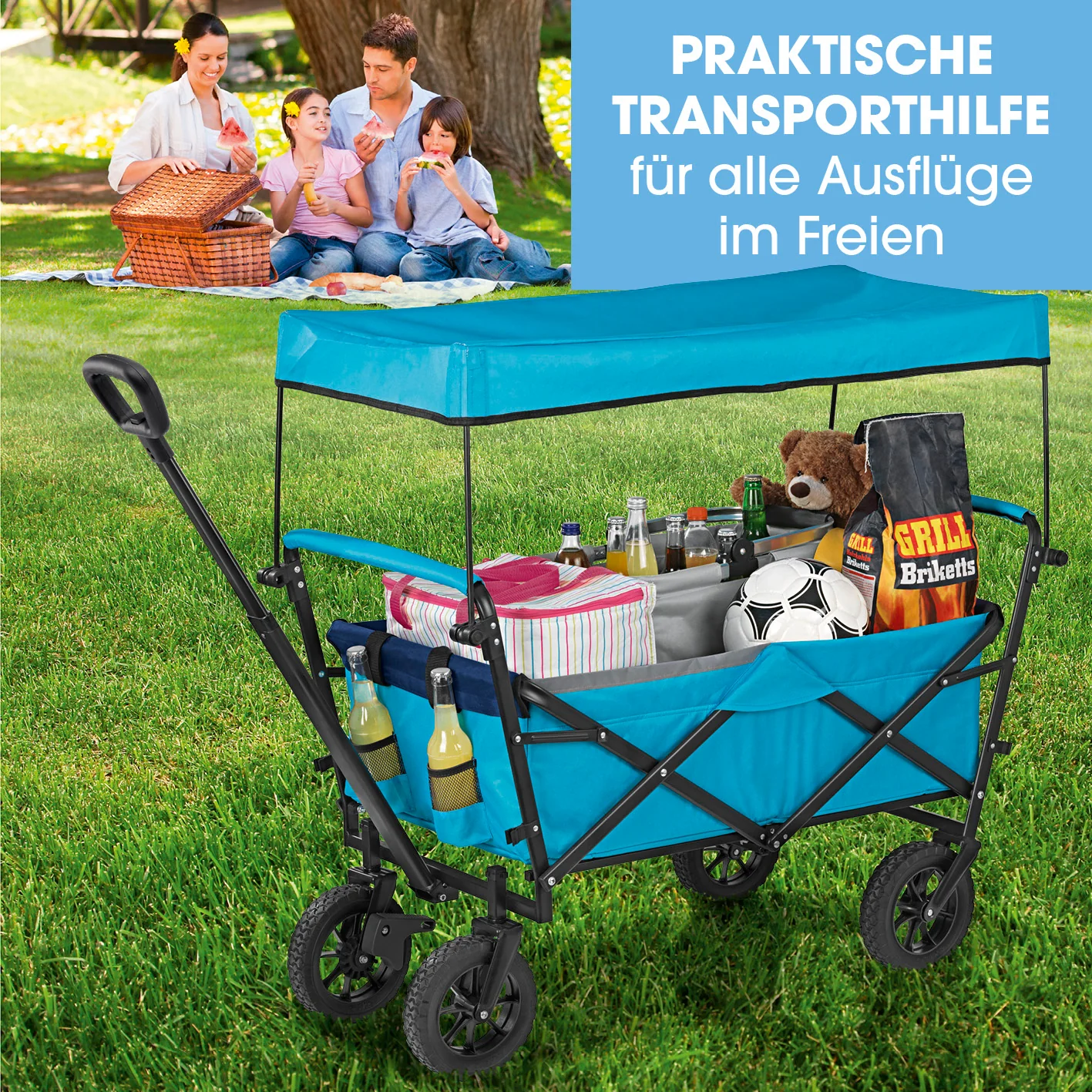 Bollerwagen faltbar - blau - Image 8