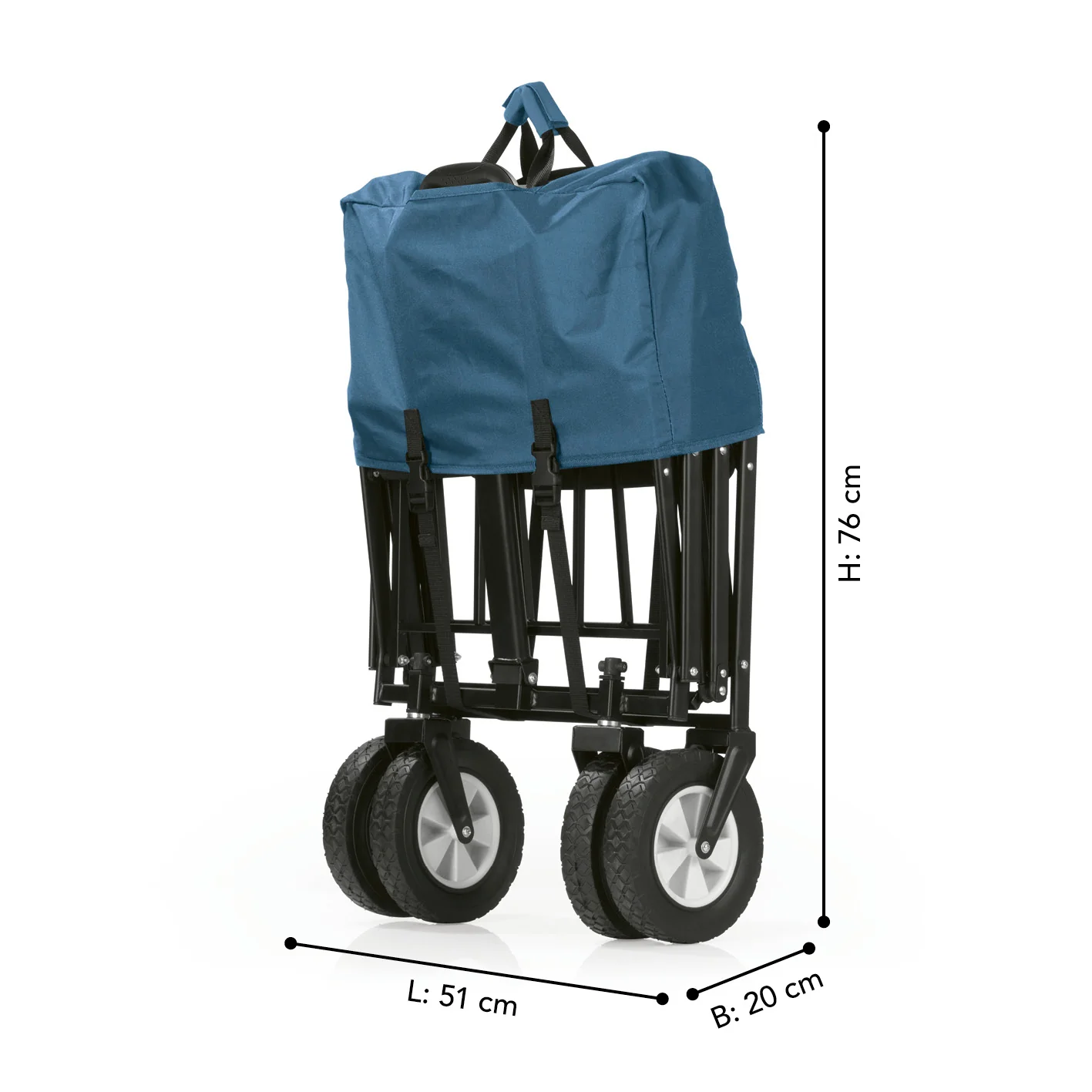Bollerwagen faltbar - blau/grau - Image 5