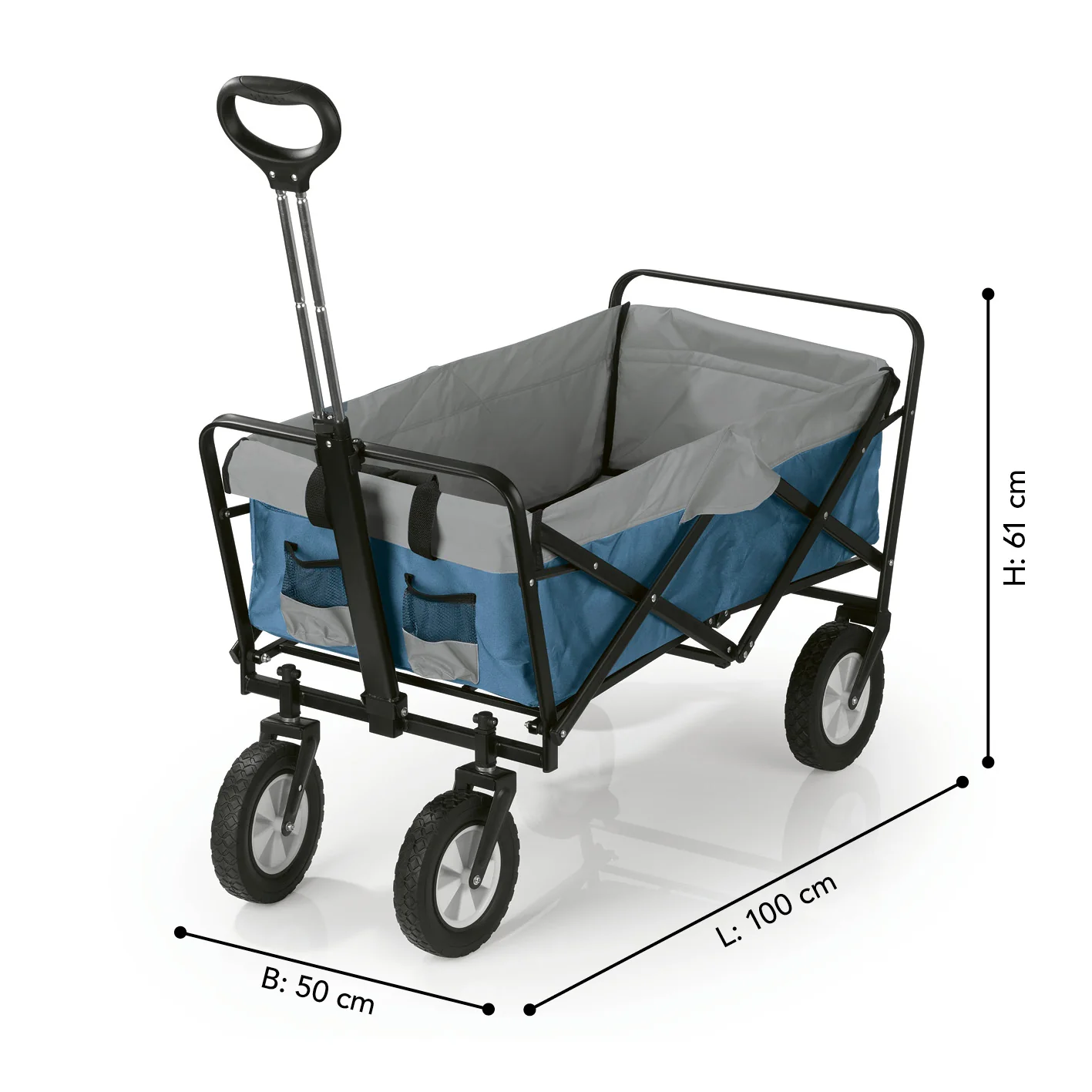 Bollerwagen faltbar - blau/grau - Image 6