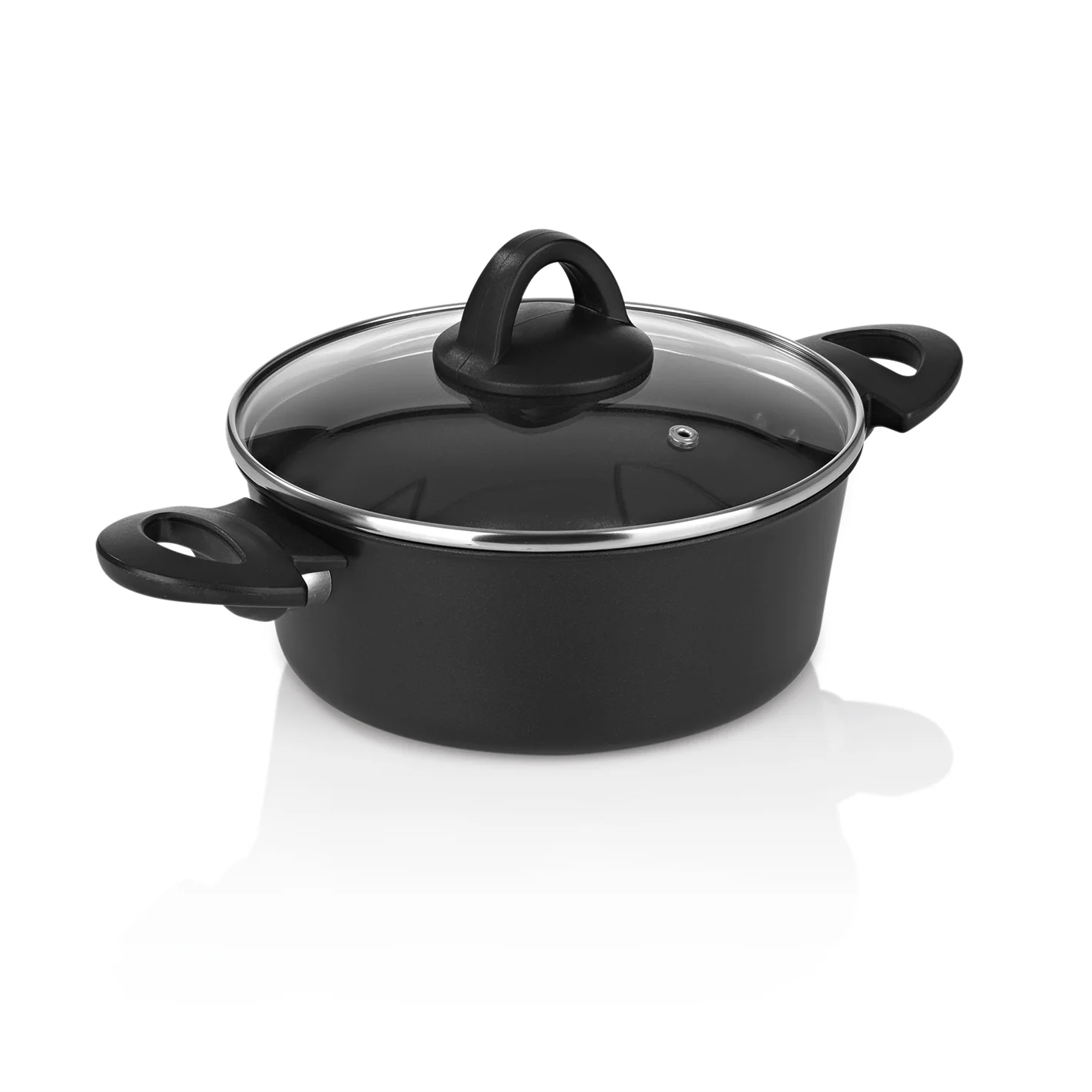 Aluminium-Kochtopf geschmiedet - 20 cm - schwarz