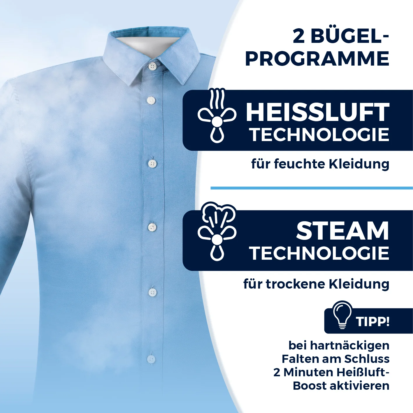 Hemdenbügler PRO STEAM mit Hosenaufsatz - Schwarz - Image 5