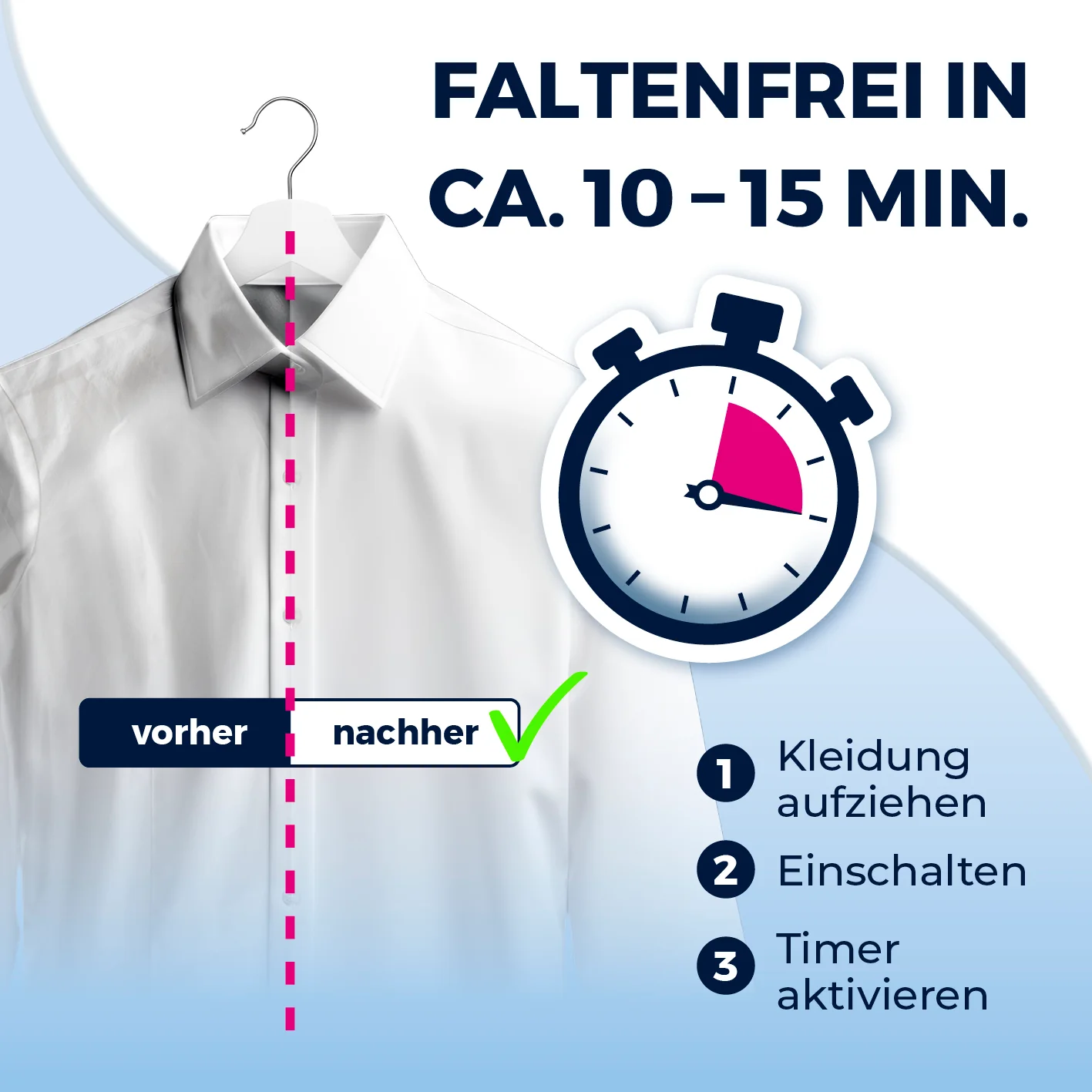 Hemdenbügler PRO STEAM - Weiß - Image 3