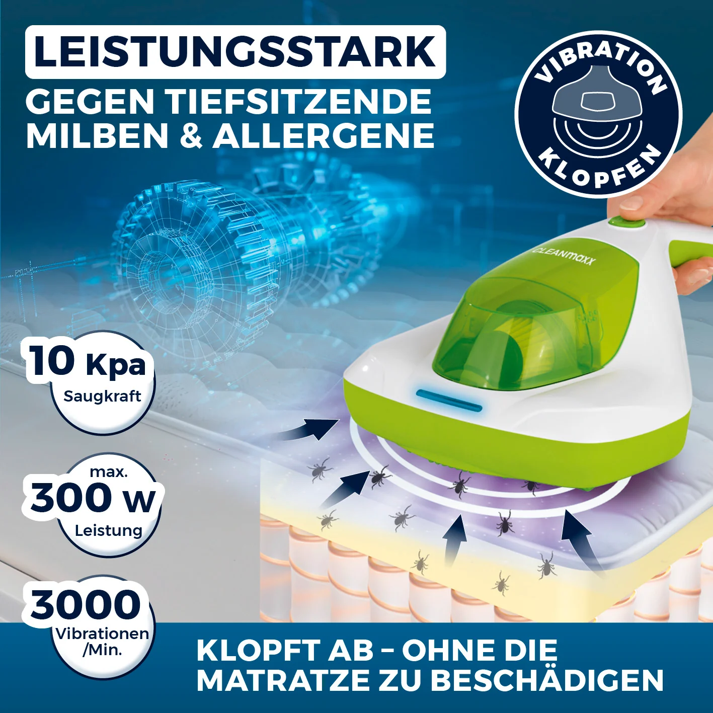 Milbensauger Vibration - weiß/limegreen - Image 3