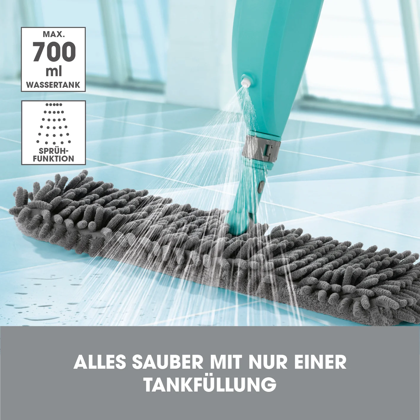 Spray-Mopp mit Wendefunktion - türkis - Image 2