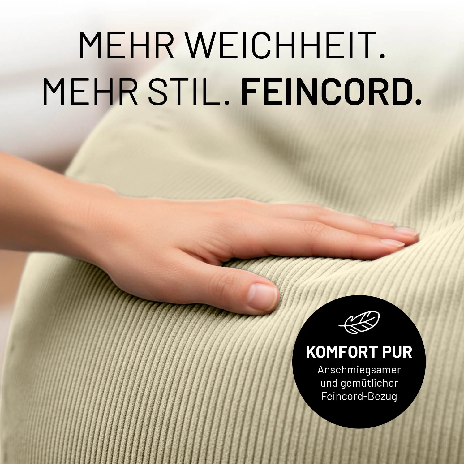 Comfort Line Sitzsack Feincord L - 185 L - Beige - Image 4