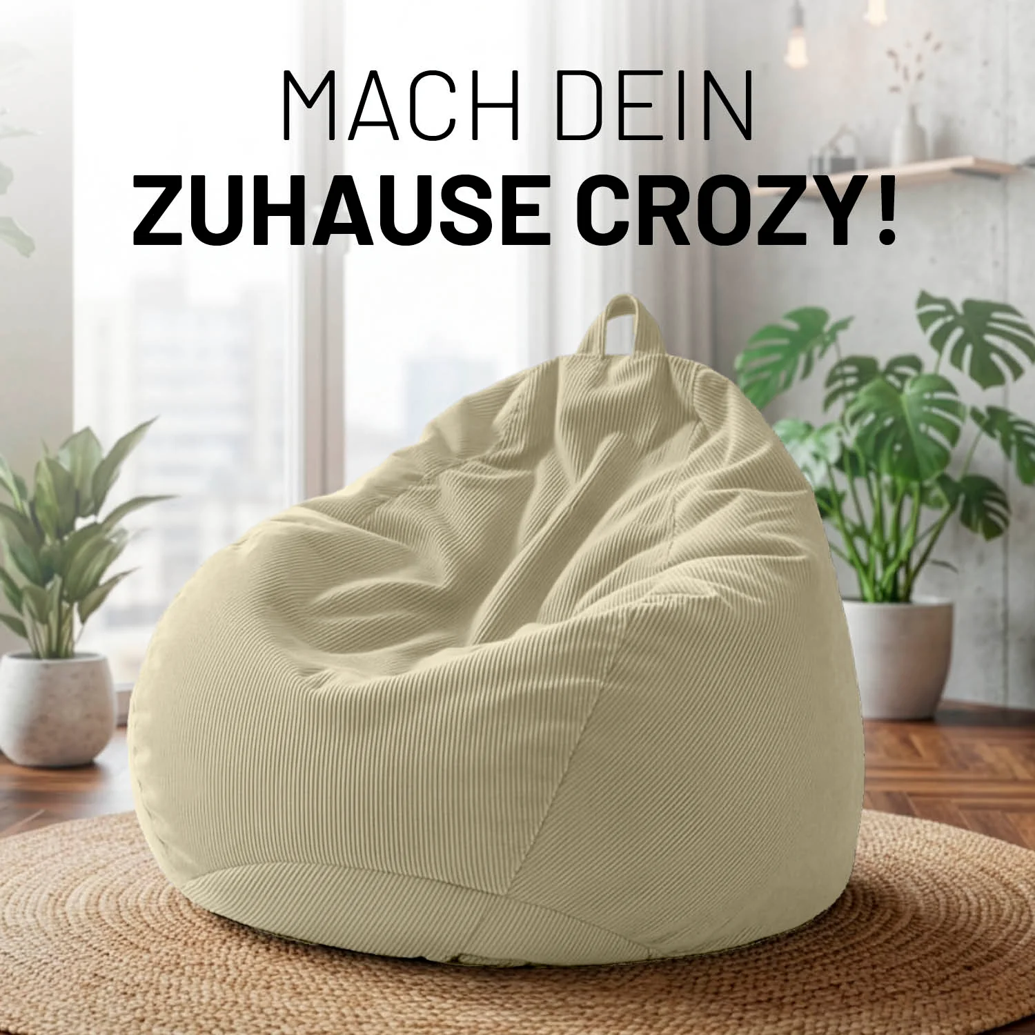 Comfort Line Sitzsack Feincord L - 185 L - Beige - Image 9