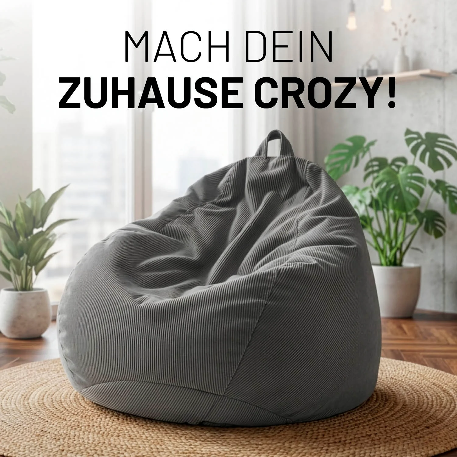 Comfort Line Sitzsack Feincord XXL - 315 L - Grau - Image 9