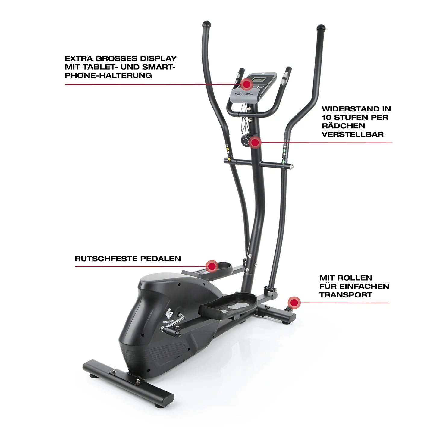 Crosstrainer - belastbar bis 150 kg - 10 Schwierigkeitsstufen - Image 4